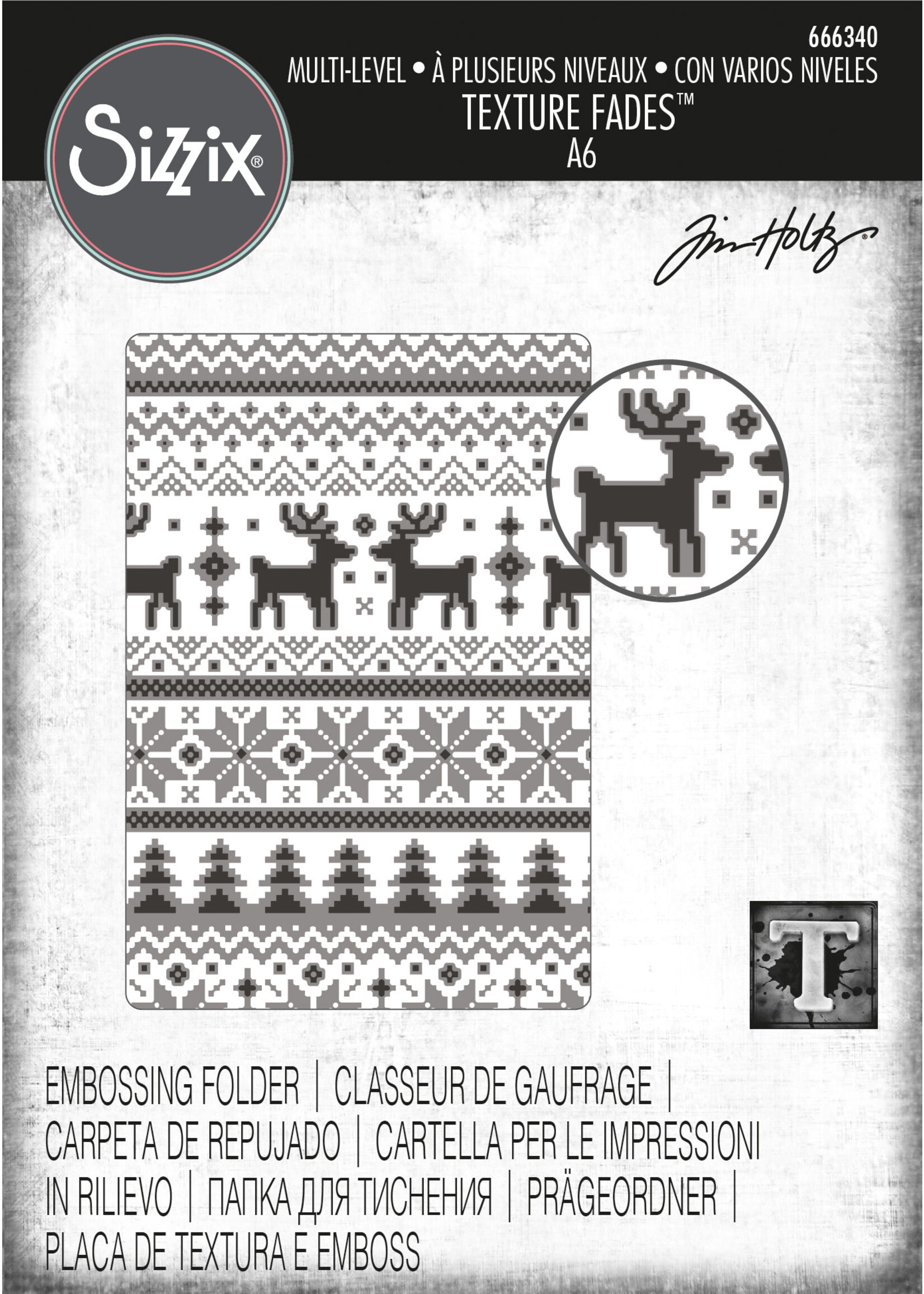 Tim Holtz Multi-Level Texture Fades Embossing Folder Holiday Knit by Tim Holtz