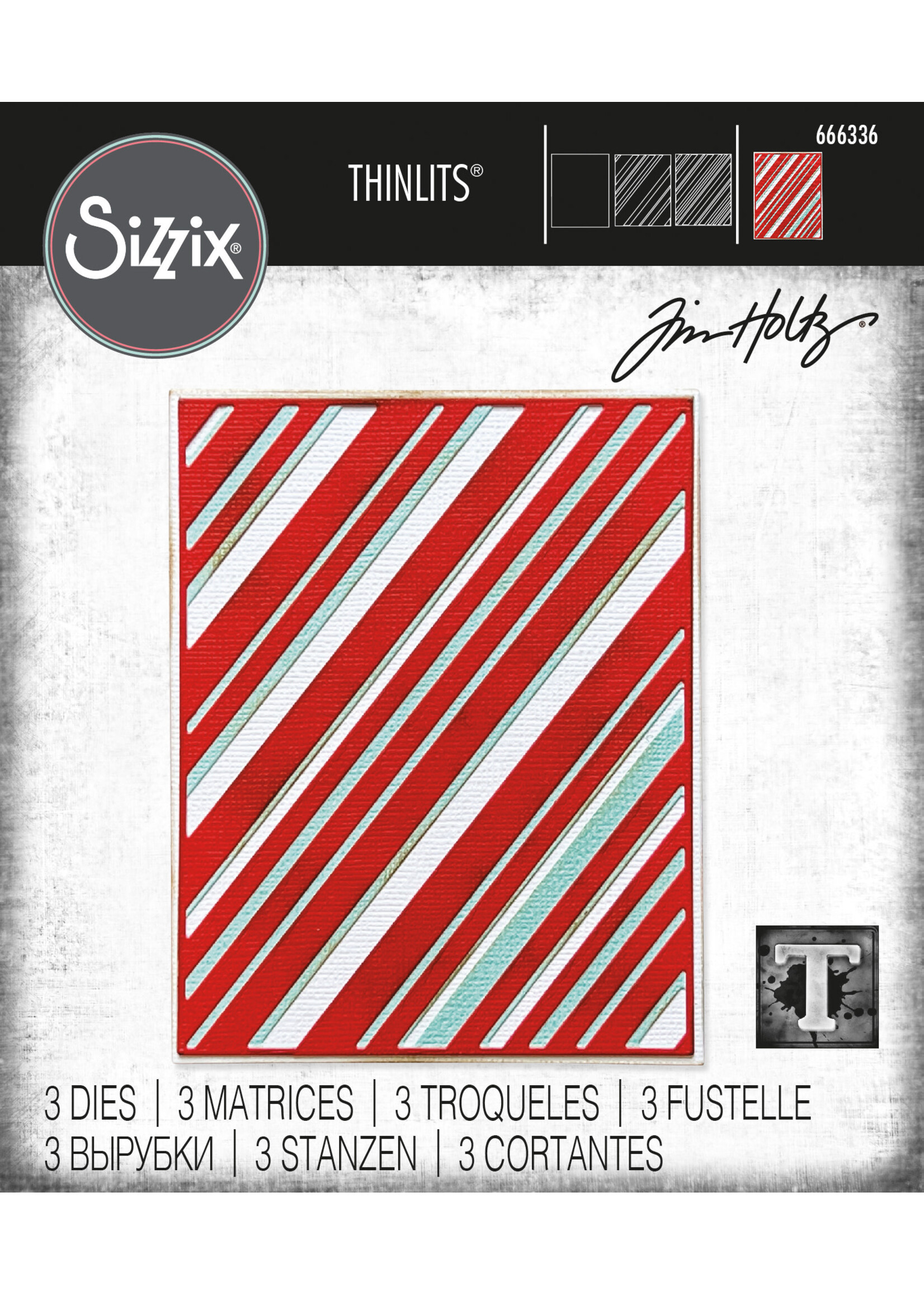 Tim Holtz Thinlits Die Set 3PK Layered Stripes by Tim Holtz