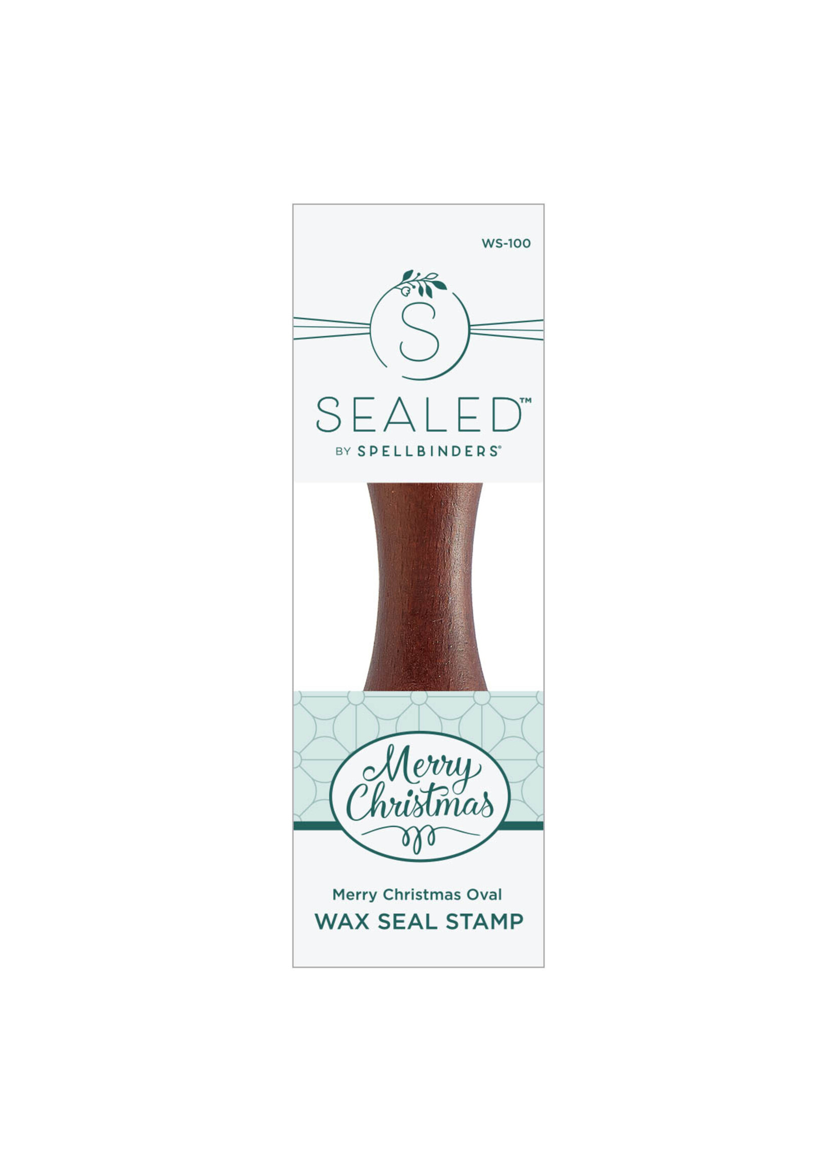spellbinders Merry Christmas Oval Wax Seal Stamp from the Sealed for Christmas Collection