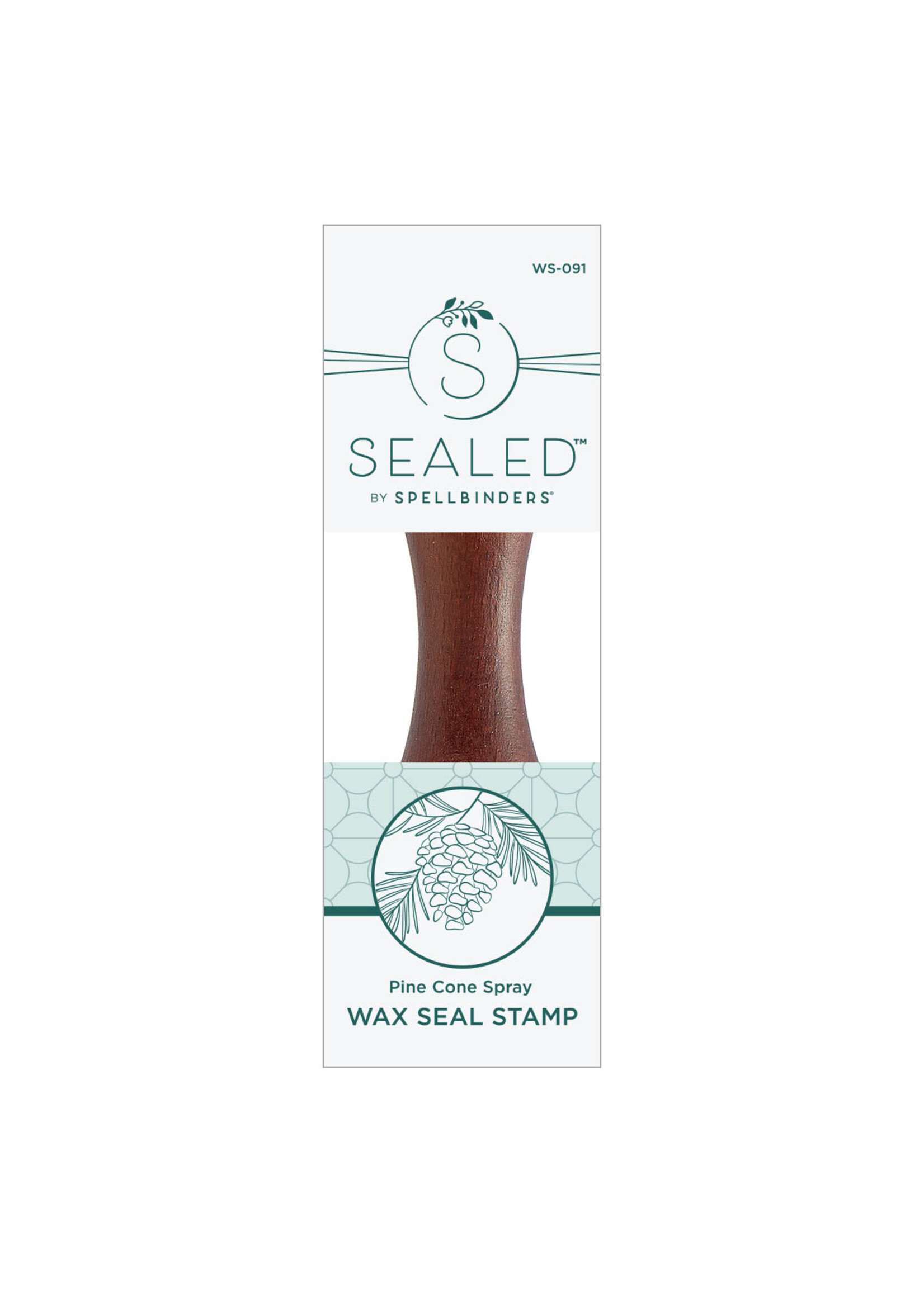 spellbinders Pine Cone Spray Wax Seal Stamp from the Sealed for Christmas Collection
