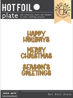 HERO ARTS Three Holiday Messages Hot Foil Plate (B)
