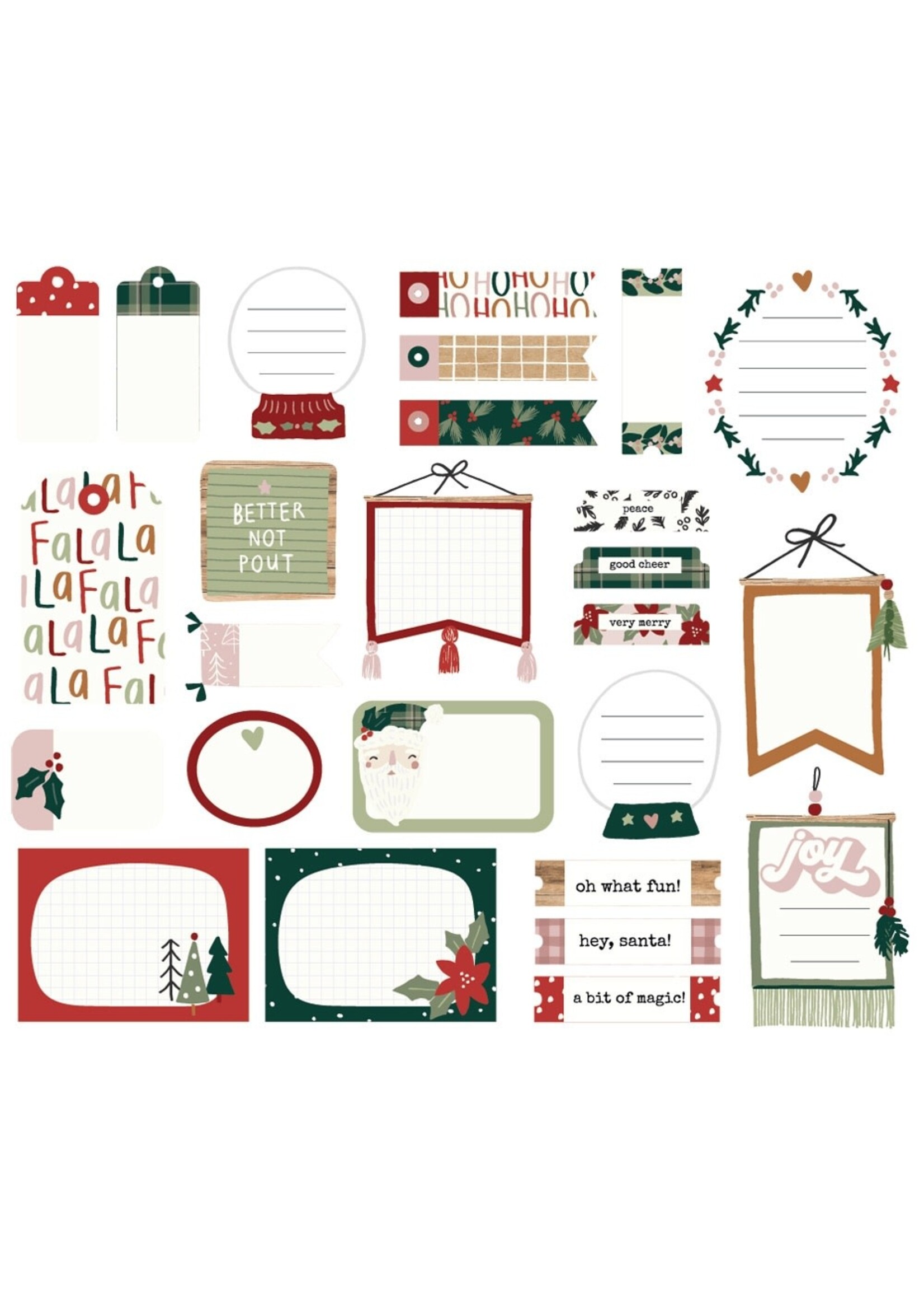 Simple Stories Boho Christmas Bits & Pieces Die-Cuts 26/Pkg-Journal