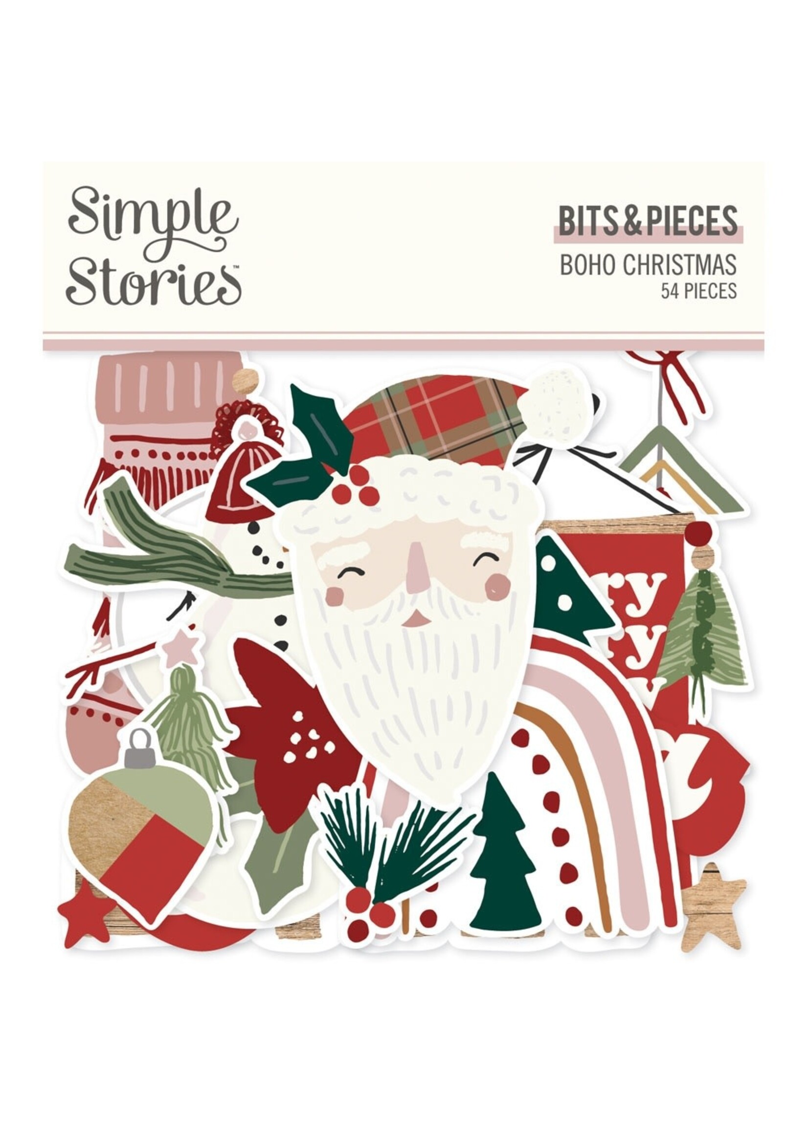 Simple Stories Boho Christmas Bits & Pieces Die-Cuts 54/Pkg-