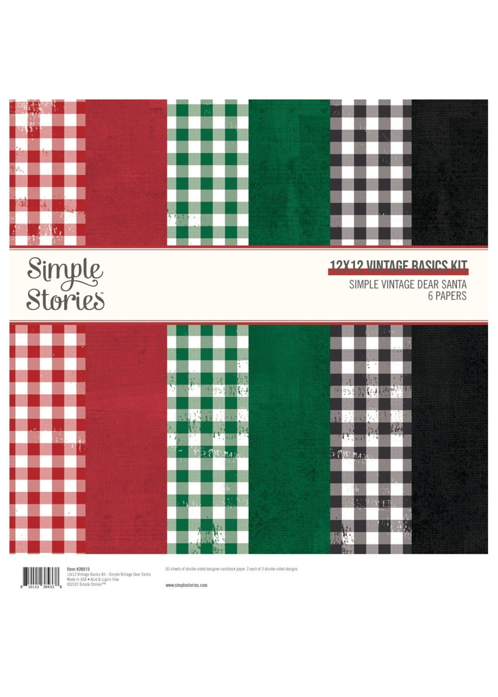 Simple Stories Simple Vintage Dear Santa Cardstock Pack 12x12