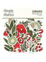Simple Stories The Holiday Life Bits & Pieces Die-Cuts 61/Pkg-Floral