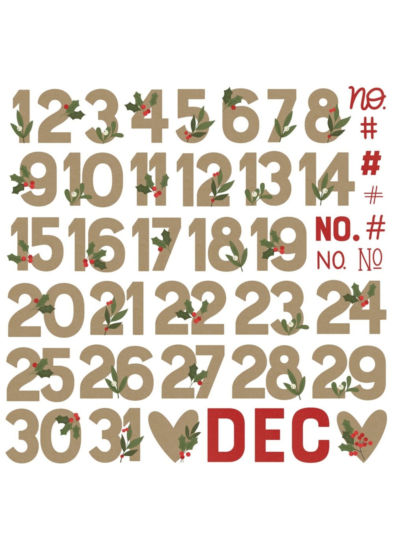 Simple Stories The Holiday Life Chipboard Numbers
