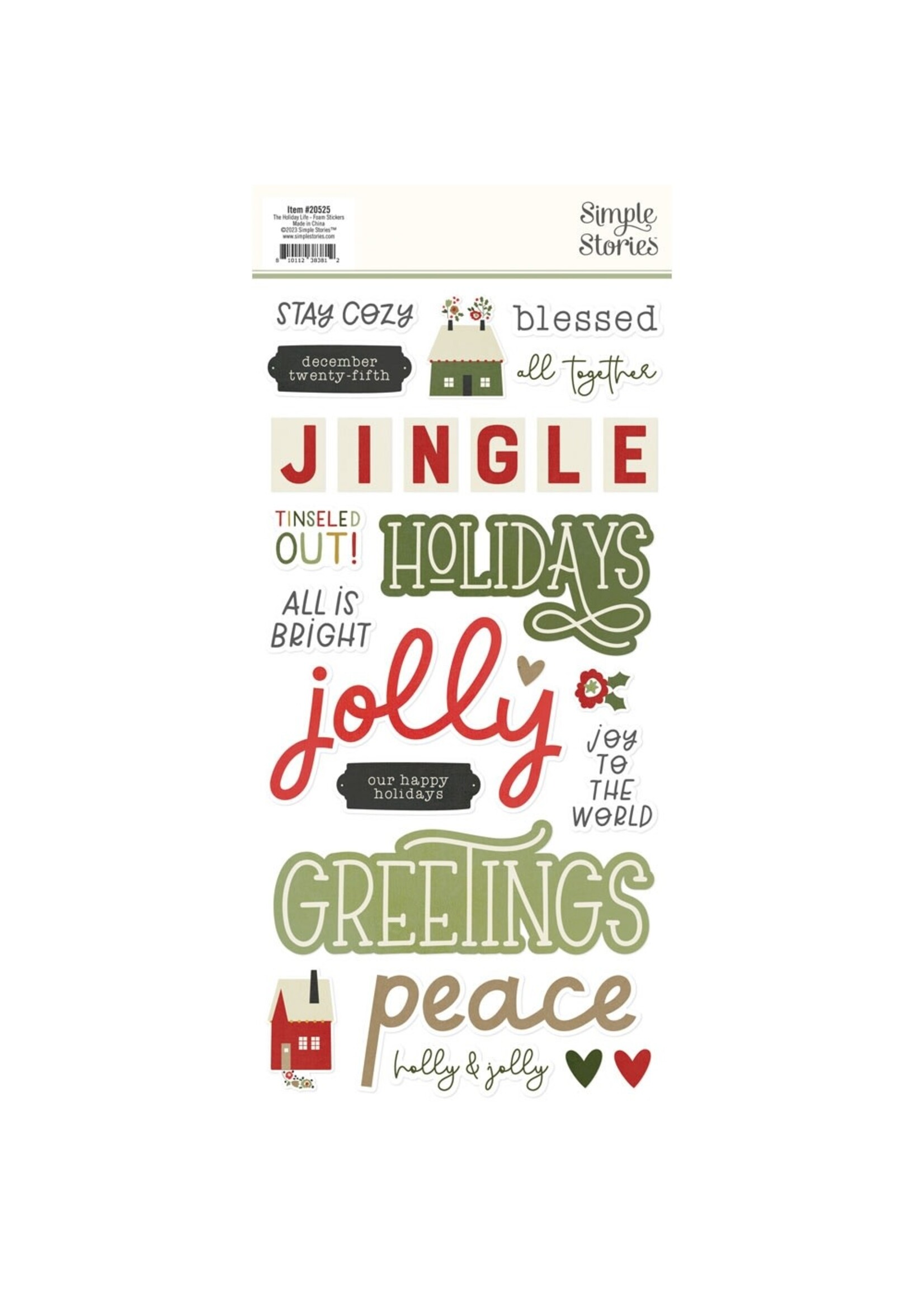 Simple Stories The Holiday Life Foam Stickers 50/Pkg