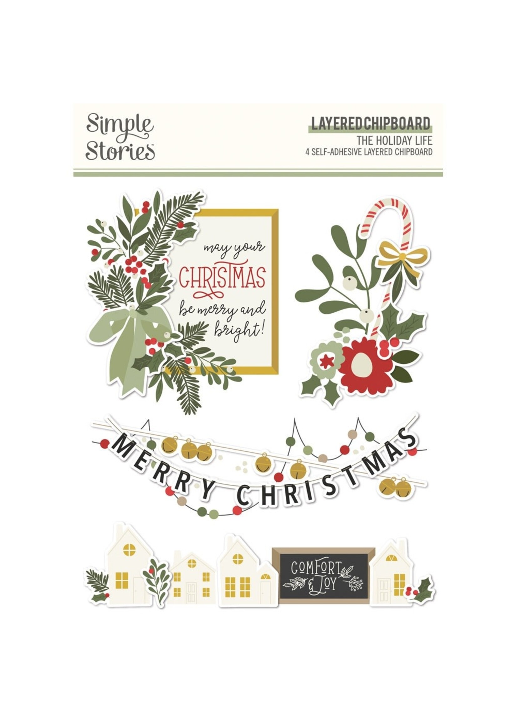 Simple Stories The Holiday Life Layered Chipboard