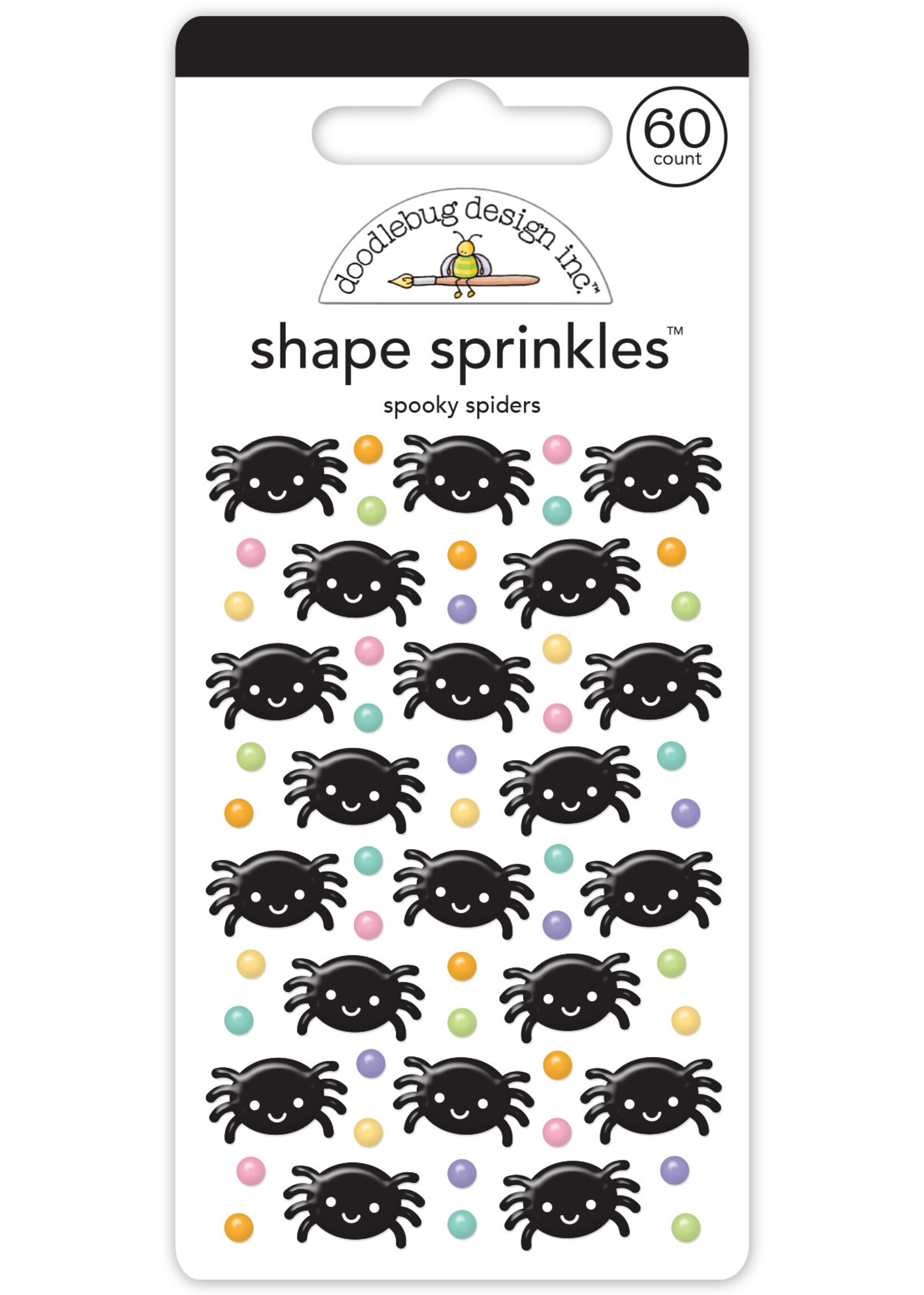 DOODLEBUG Doodlebug Sprinkles Adhesive Enamel Shapes-Sweet & Spooky - Spooky Spiders