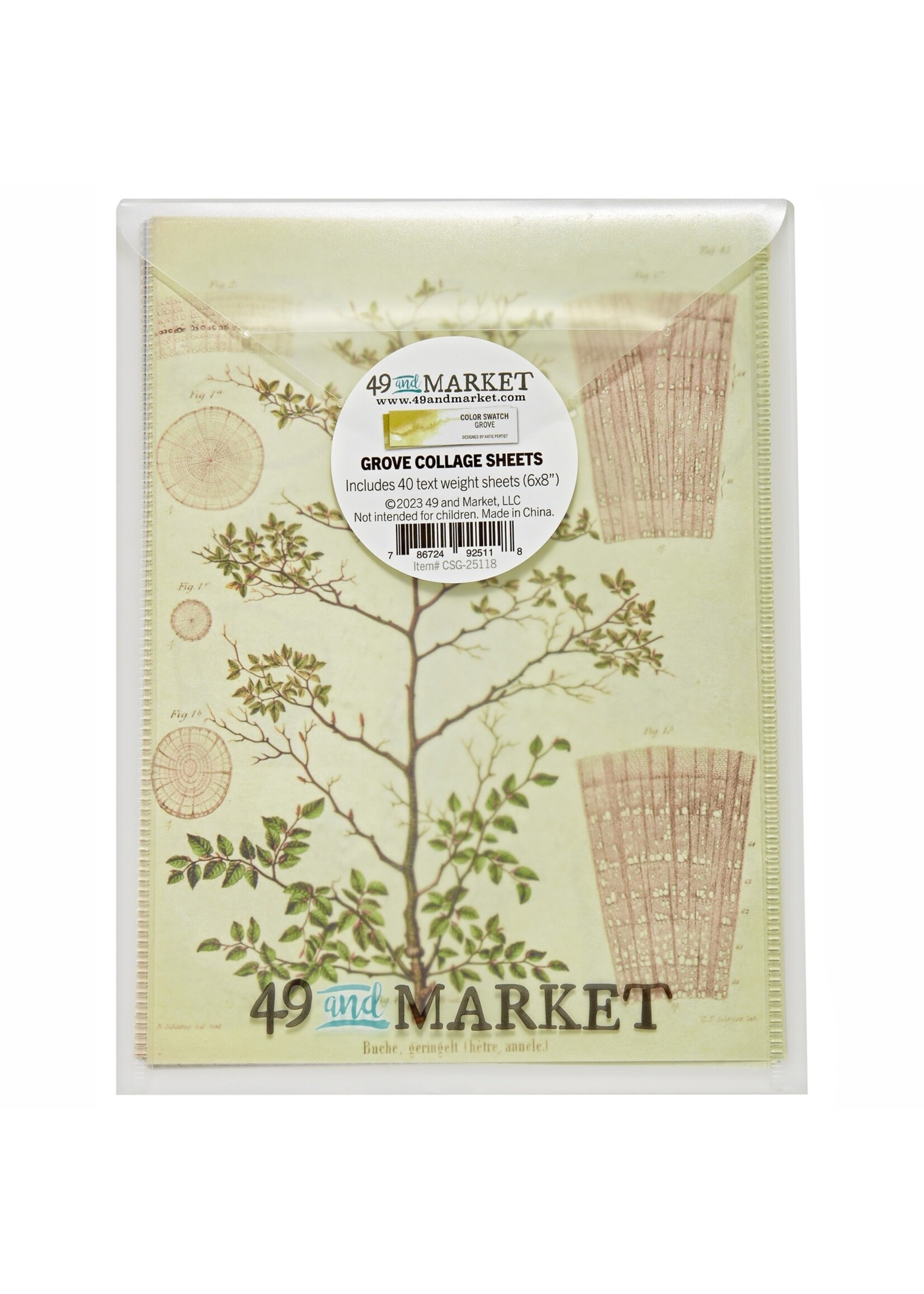 49 and Market 49 And Market Collage Sheets 6"x8" 40/Pkg-Color Swatch: Grove