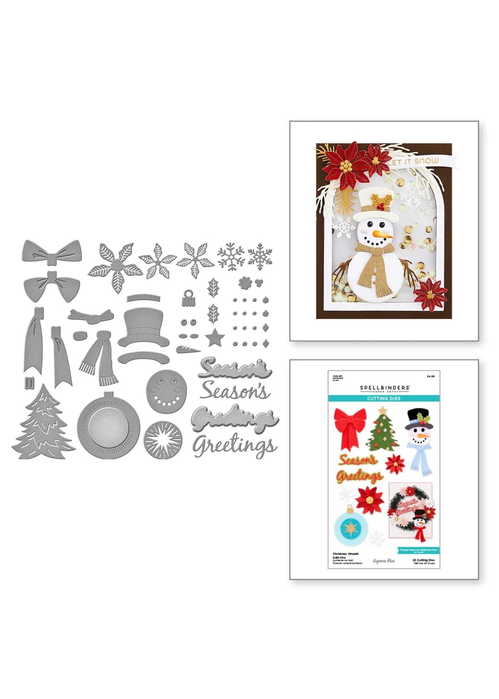 Suzanne Hue Christmas Wreath Add-Ons Etched Dies from the Beautiful Wreaths Collection by Suzanne Hue