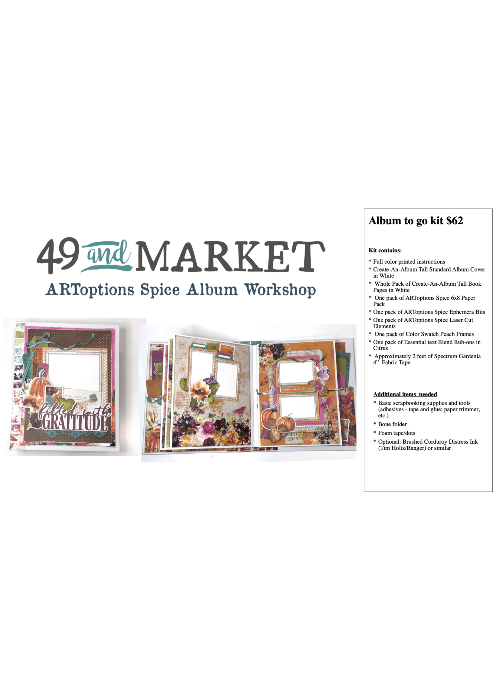 Creative Escape 49 and Market Spice Album Kit