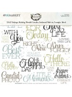 49 and Market 49 And Market Vintage Artistry Rub-Ons 12"X12"-Sentiments, Moonlit Garden