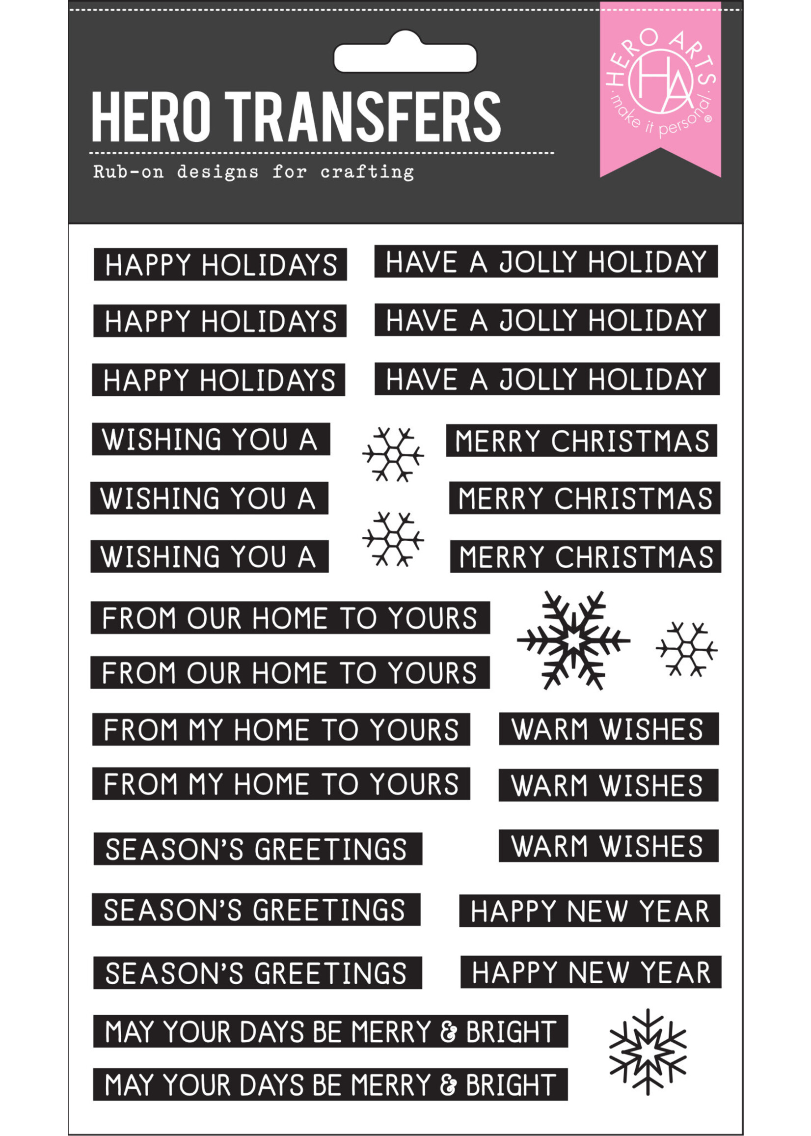 HERO ARTS Holiday Message Strips Transfers