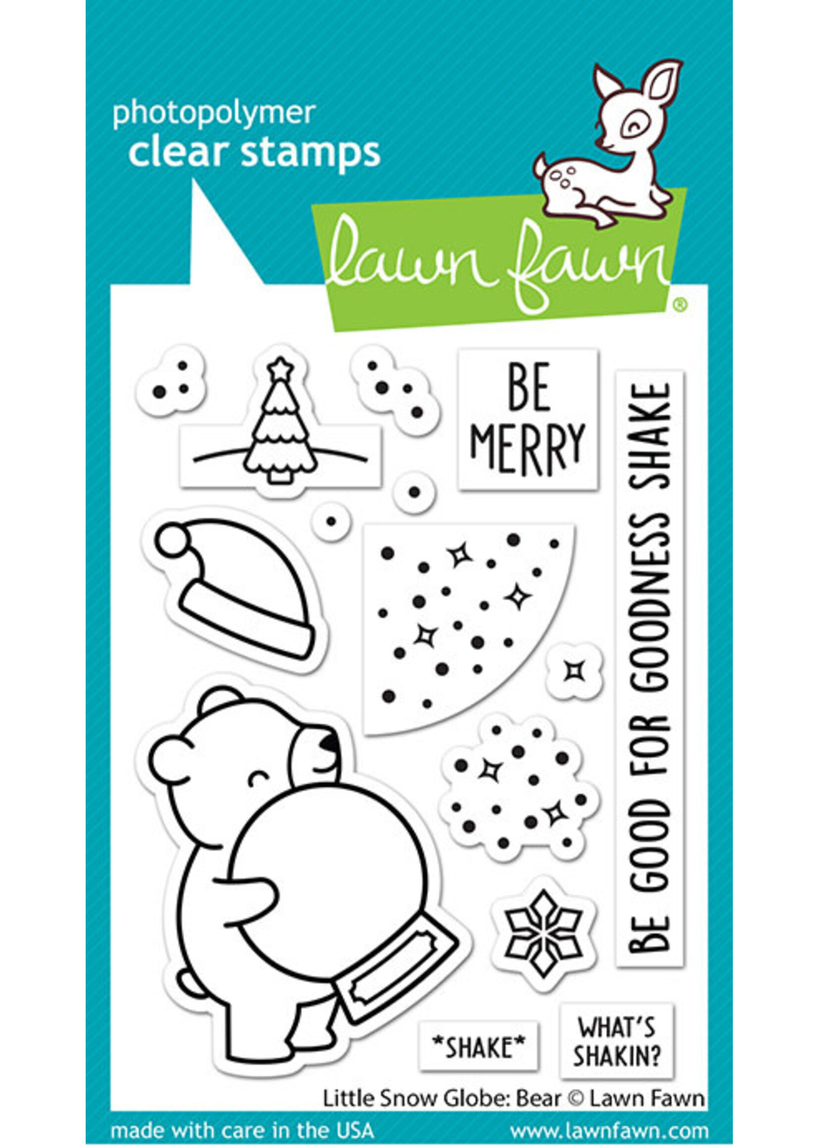 Lawn Fawn little snow globe: bear stamp