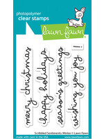 Lawn Fawn scribbled sentiments: winter stamp