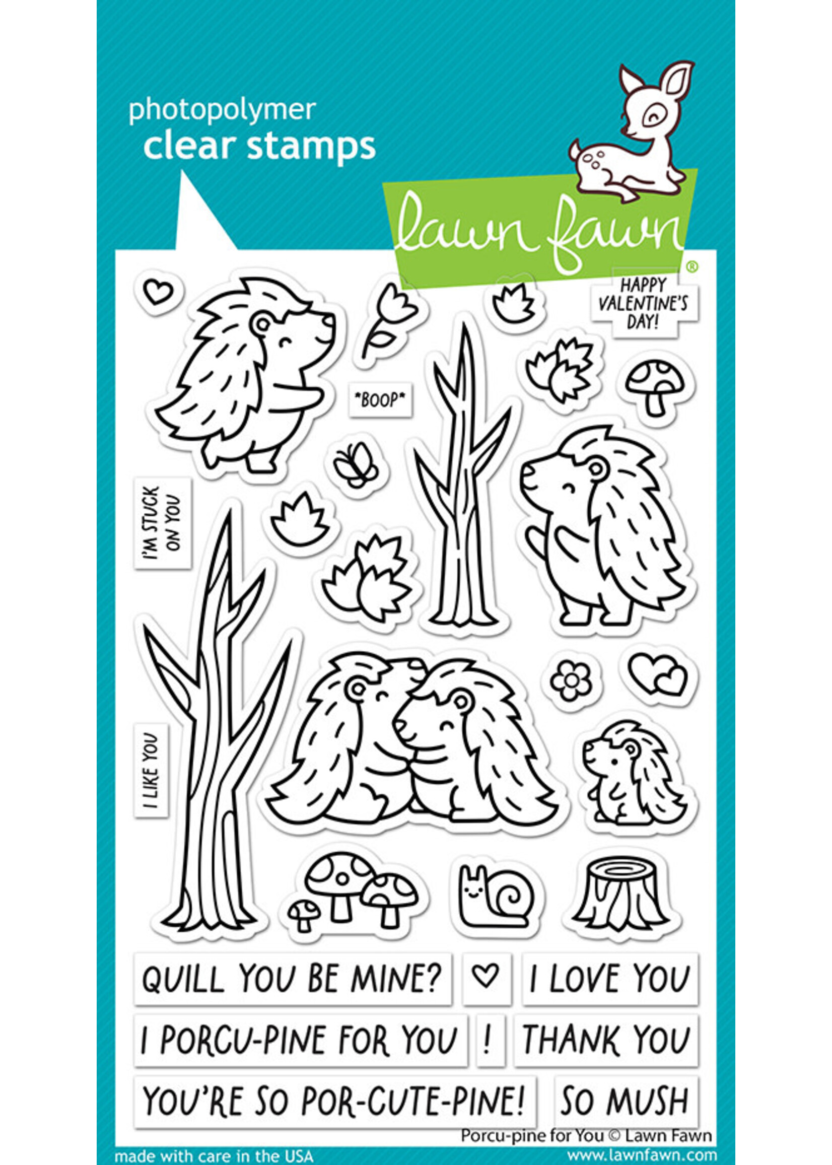 Lawn Fawn porcu-pine for you stamp & die bundle