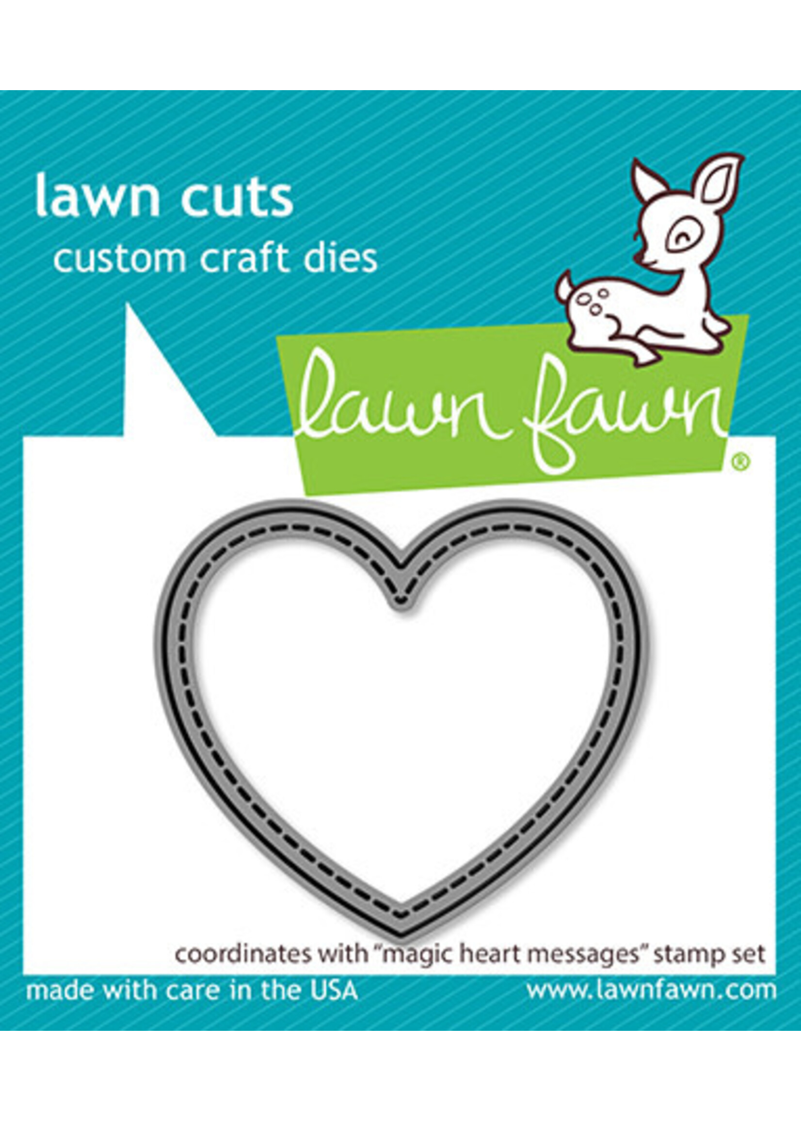 Lawn Fawn Magic heart messages stamp & die bundle