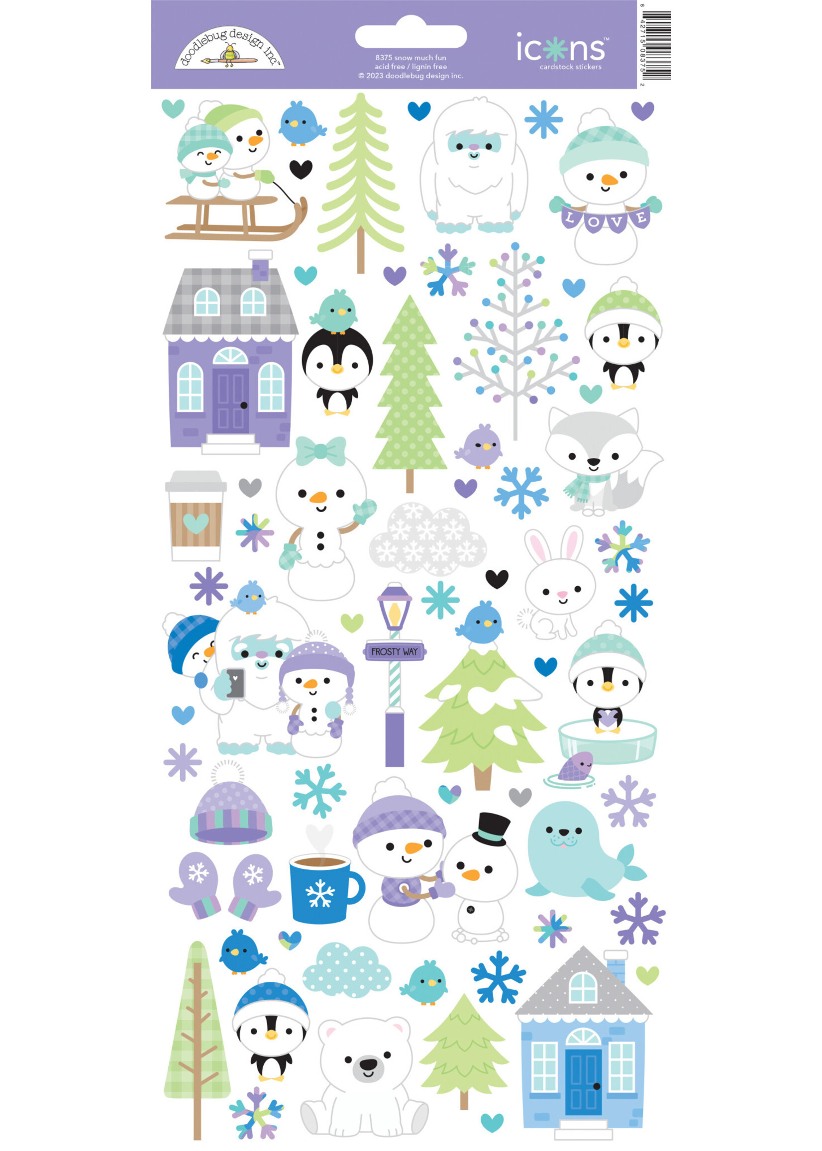 DOODLEBUG snow much fun icons stickers