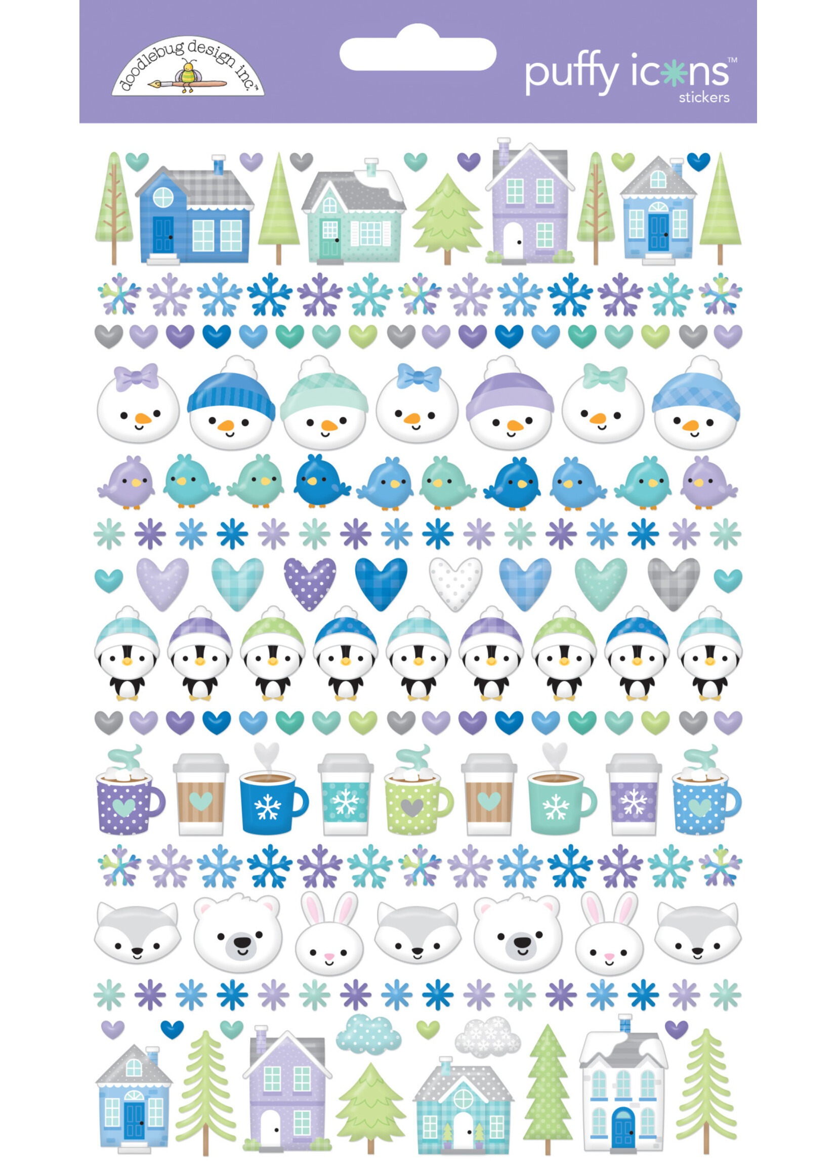 DOODLEBUG snow much fun puffy icons stickers
