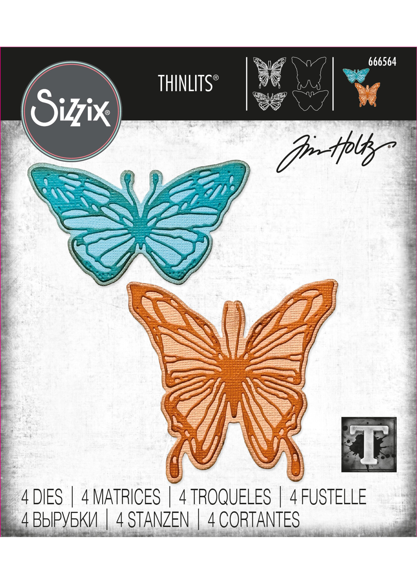 Sizzix Tim Holtz Thinlet Dies: Vault Scribbly Butterfly