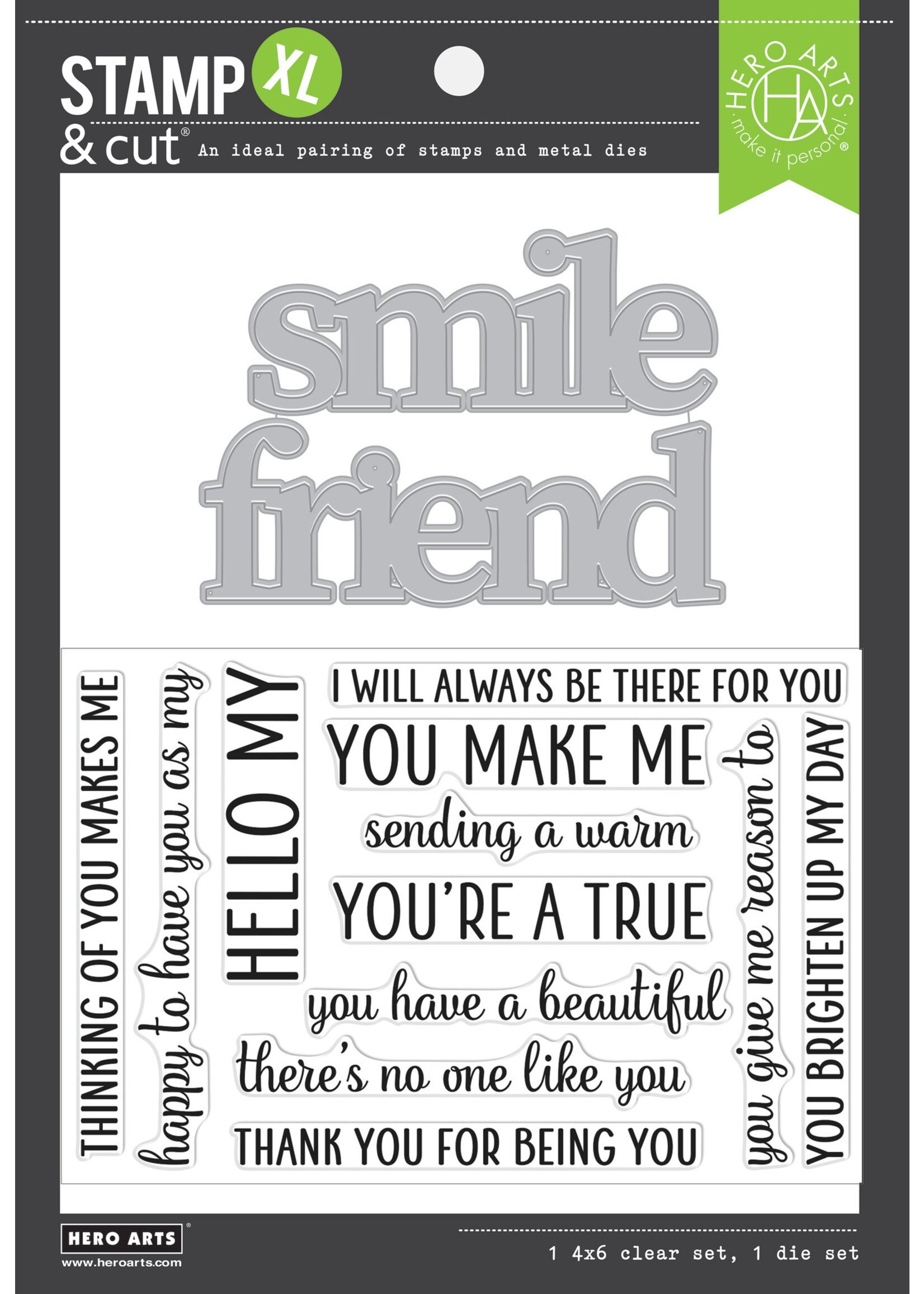 HERO ARTS Smile Friend Stamp & Cut XL