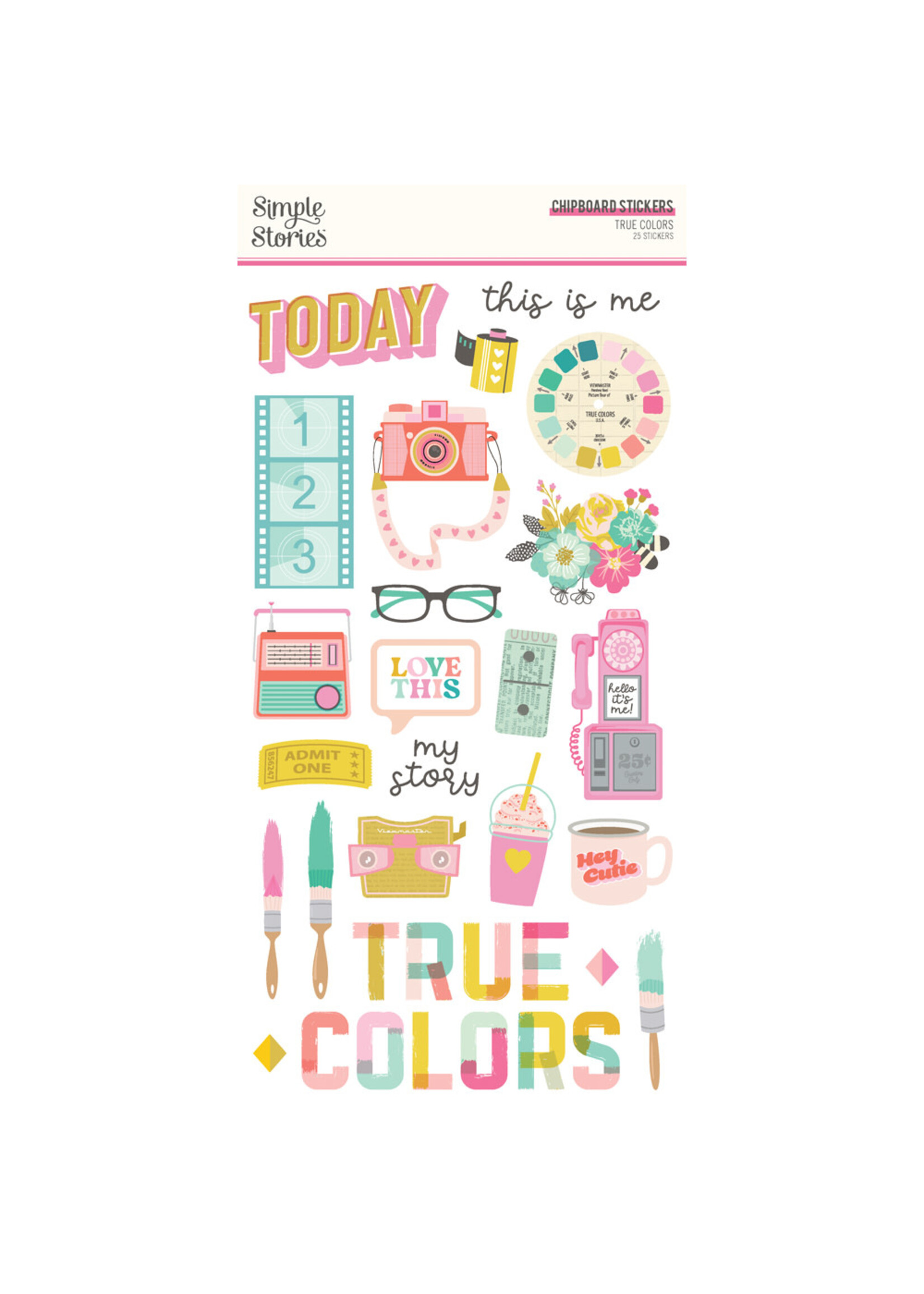 Simple Stories True Colors - 6x12 Chipboard