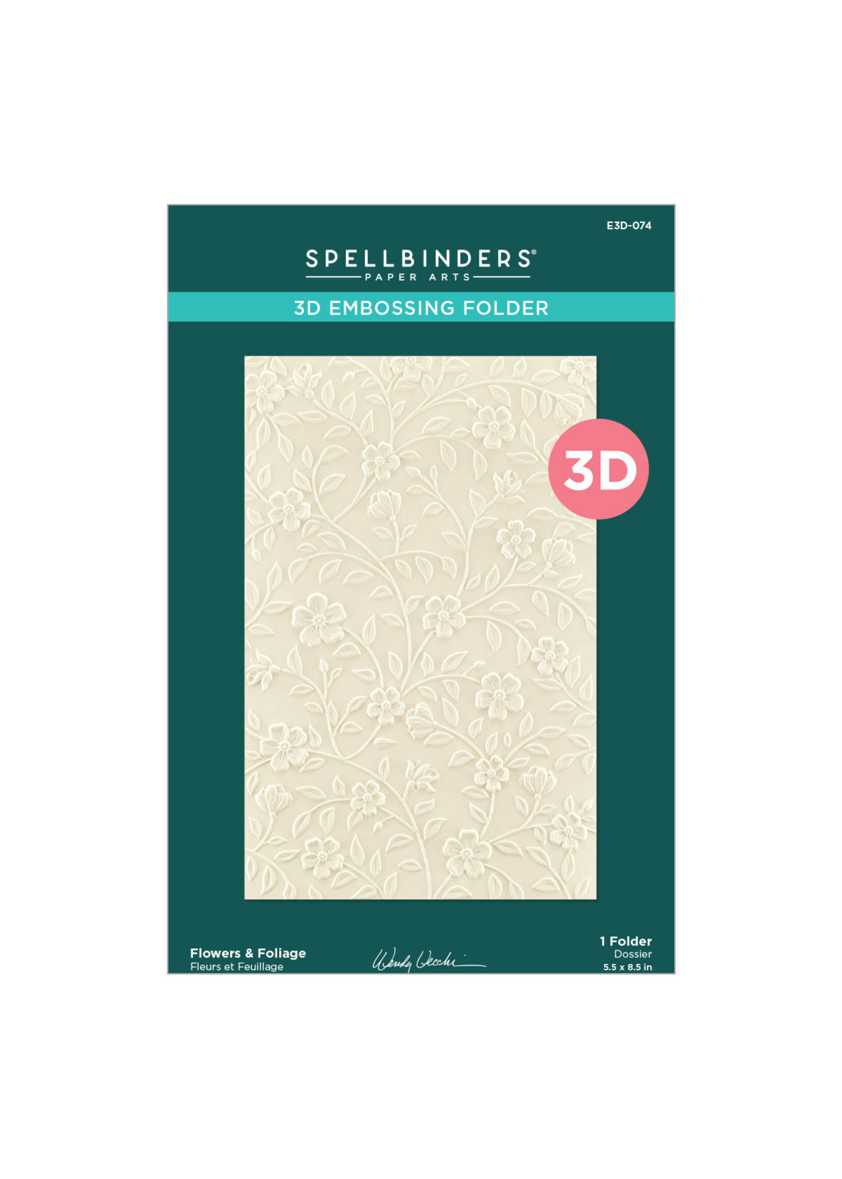 spellbinders Flowers & Foliage 3D Embossing Folder