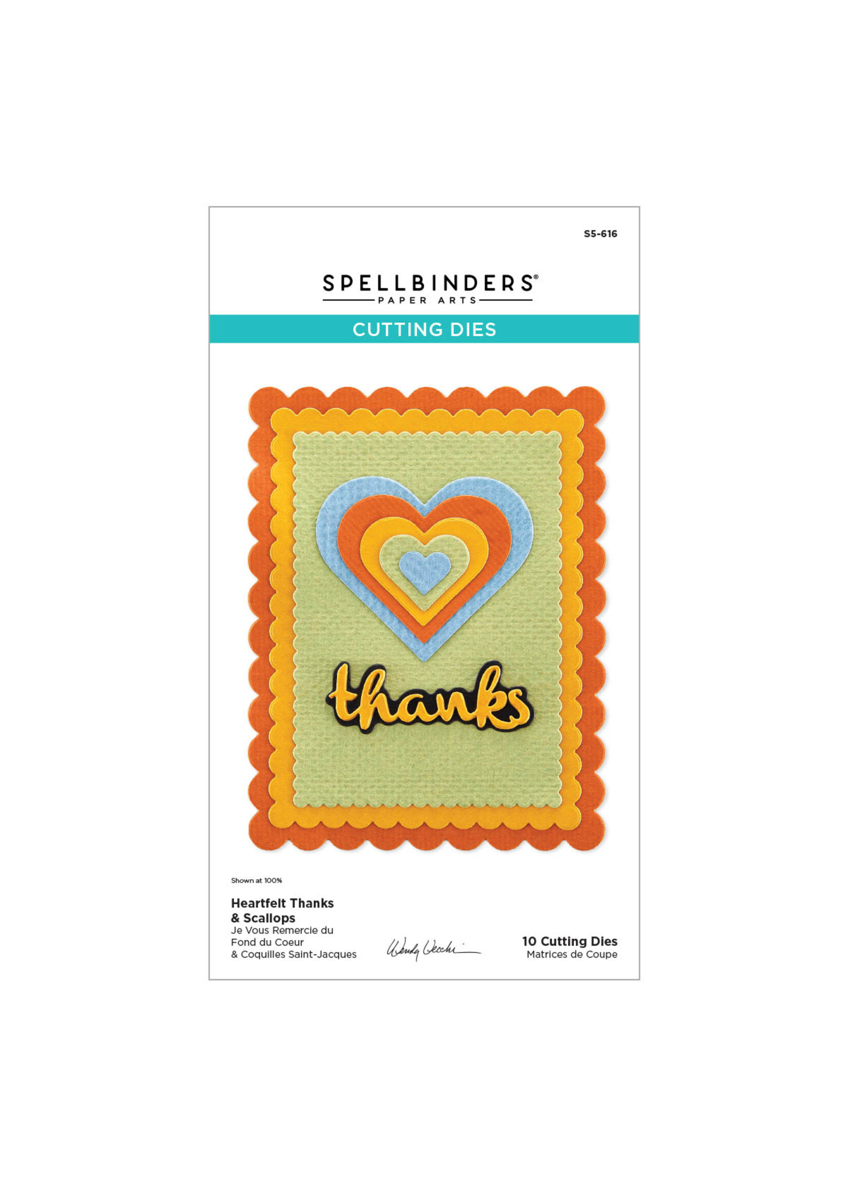 spellbinders Heartfelt Thanks & Scallops Etched Dies from the From the Garden Collection