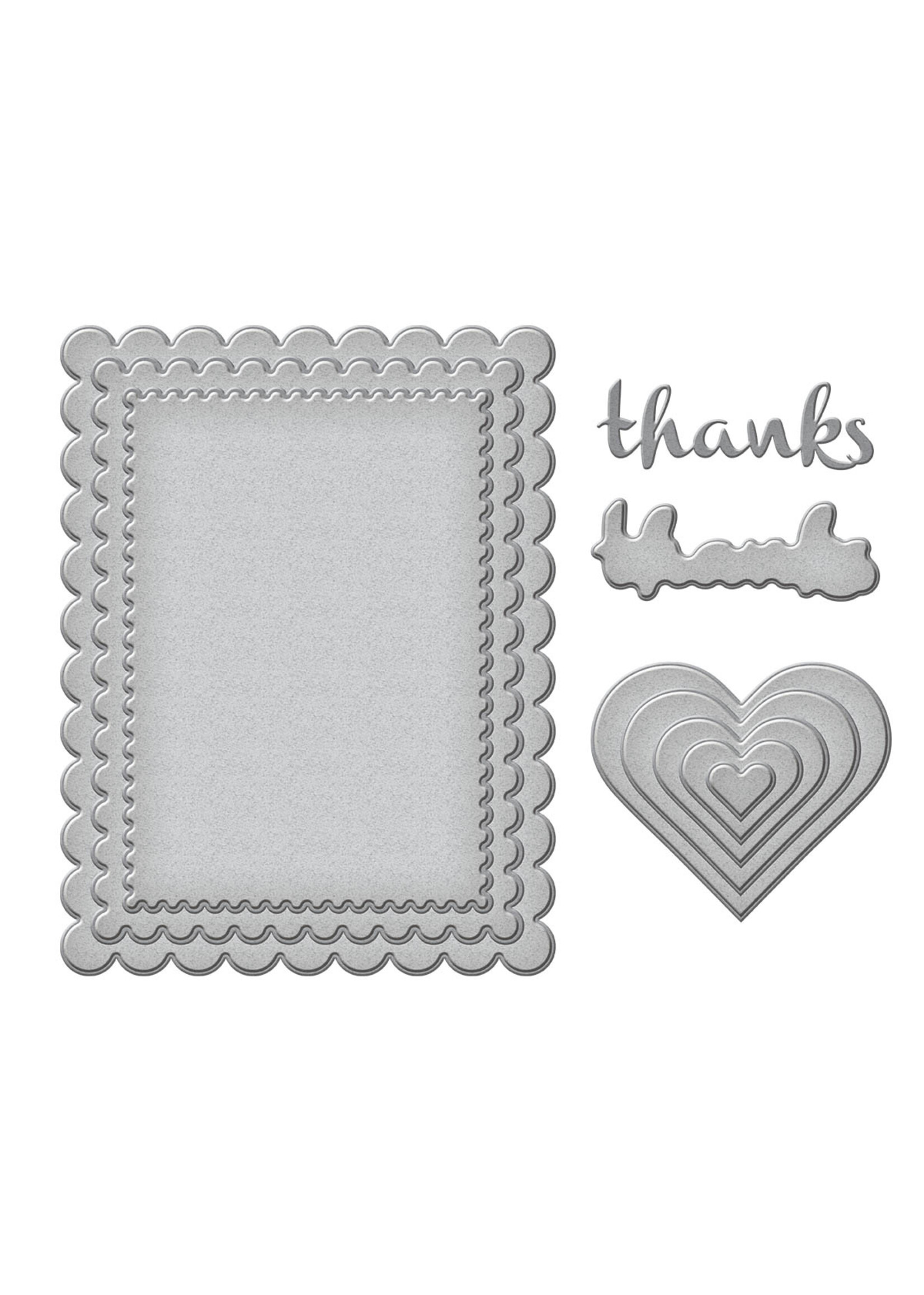 spellbinders Heartfelt Thanks & Scallops Etched Dies from the From the Garden Collection