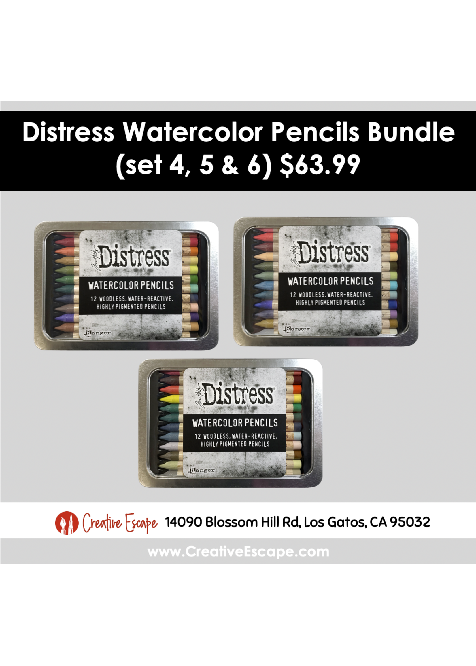 Tim Holtz Distress Watercolor Pencils Bundle (set 4, 5 & 6)