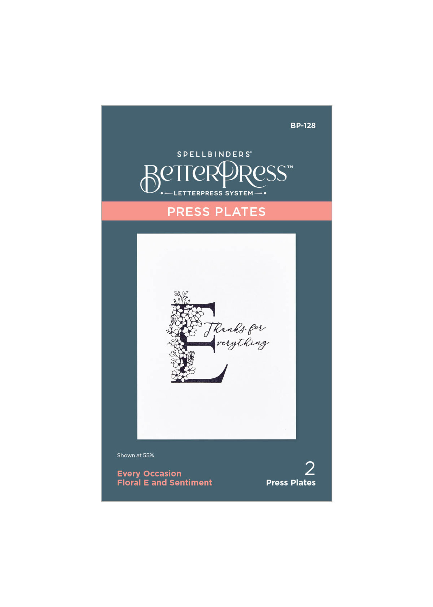 spellbinders Every Occasion Floral E and Sentiment BetterPress Plates