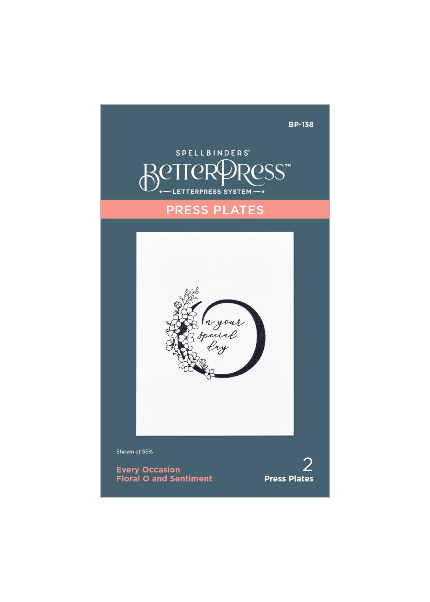 spellbinders Every Occasion Floral O and Sentiment BetterPress Plates