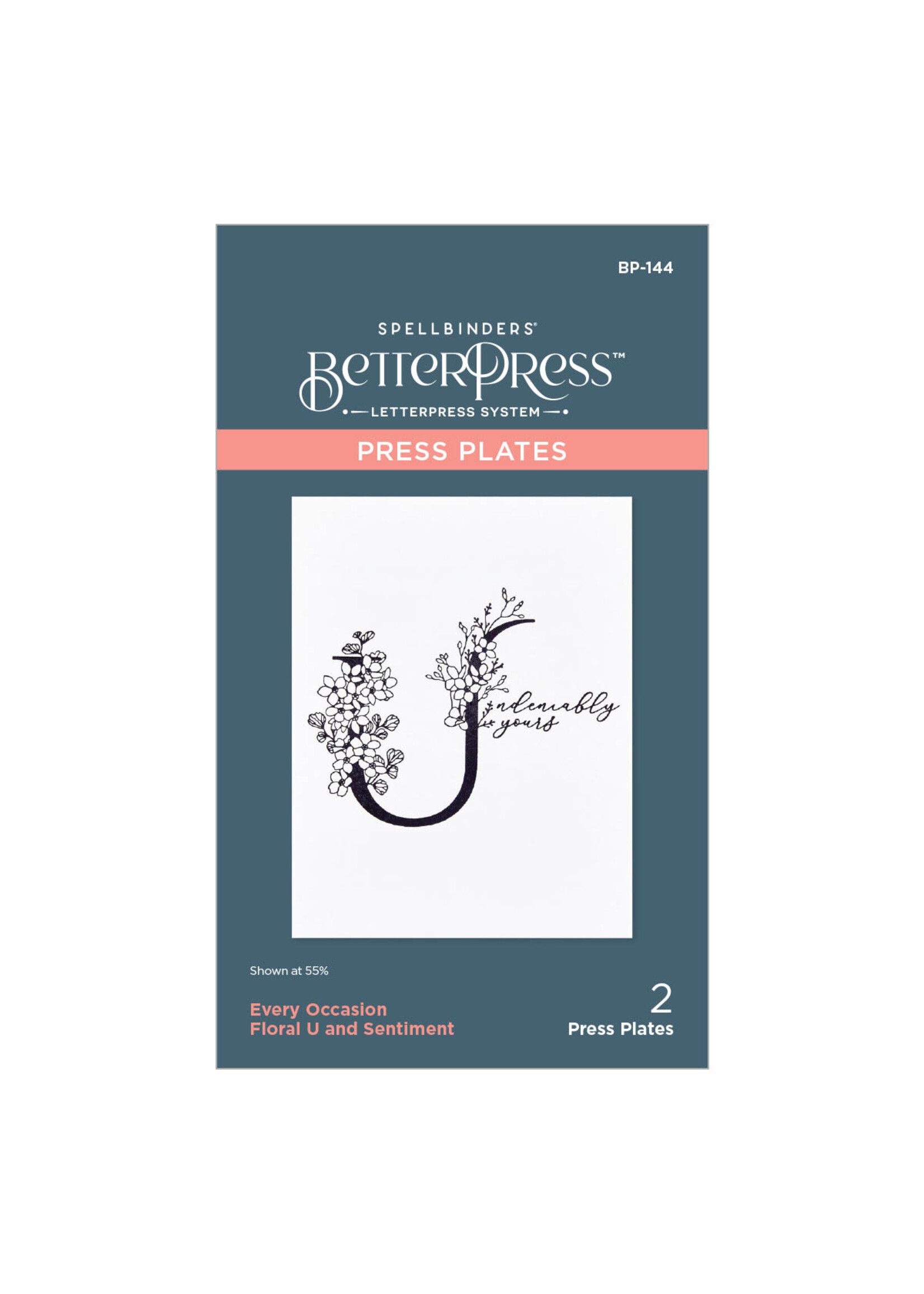 spellbinders Every Occasion Floral U and Sentiment BetterPress Plates