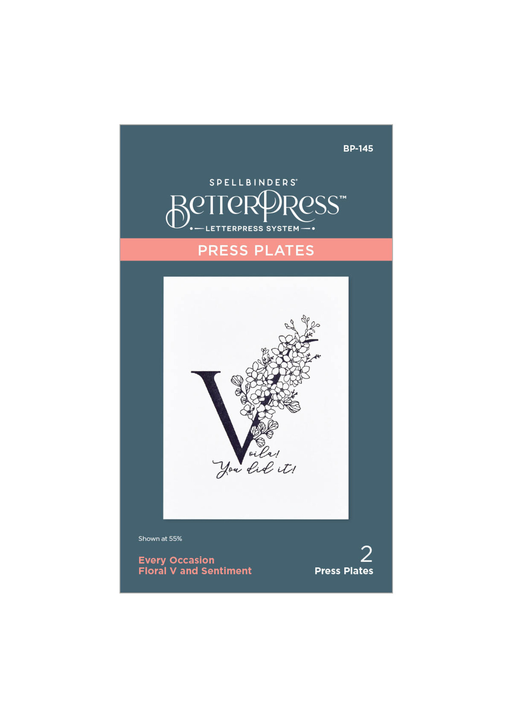 spellbinders Every Occasion Floral V and Sentiment BetterPress Plates
