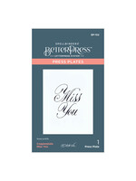 spellbinders Copperplate Miss You Press Plate from the Copperplate Everyday Sentiments Collection by Paul Antonio