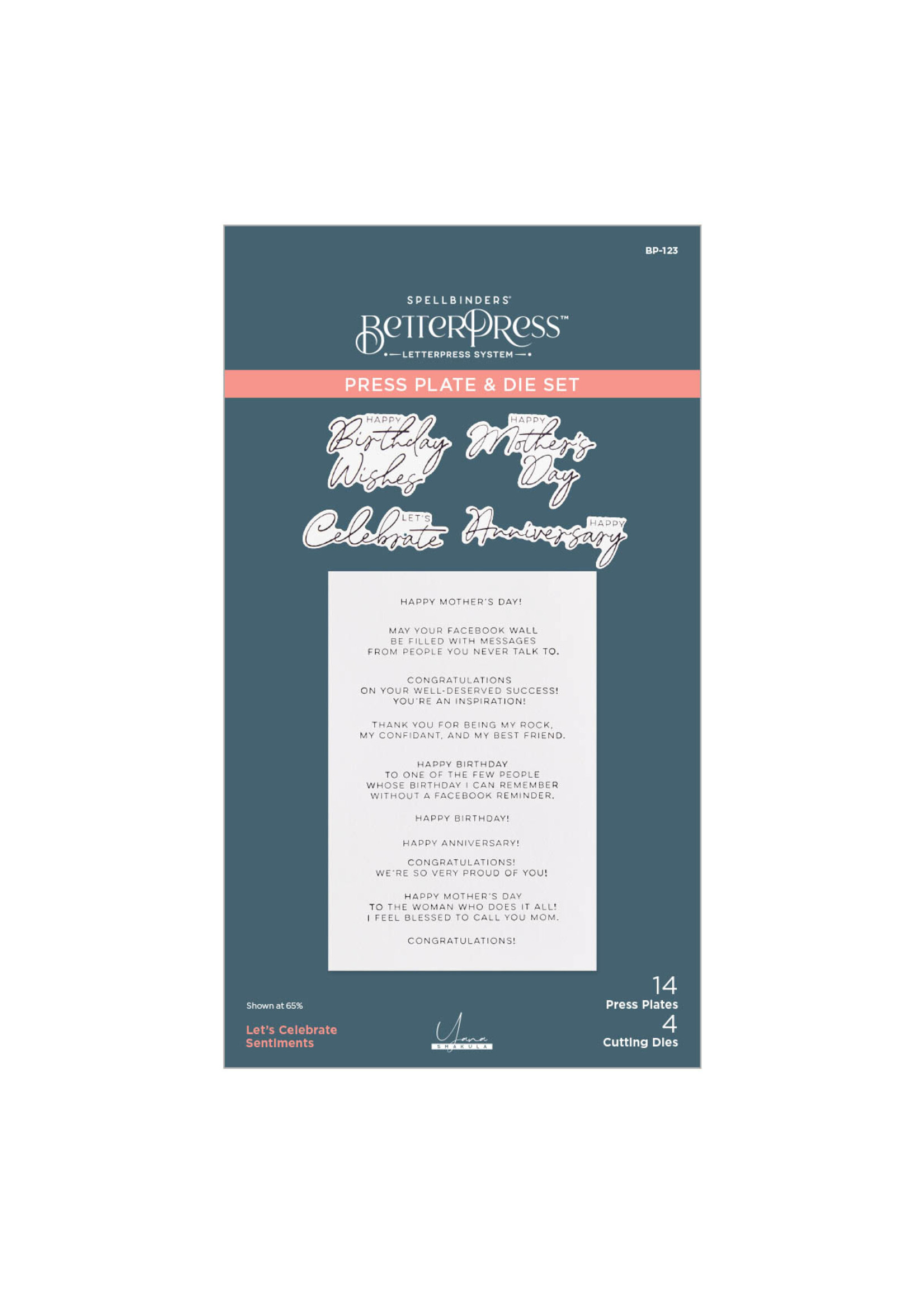 spellbinders Let's Celebrate Sentiments