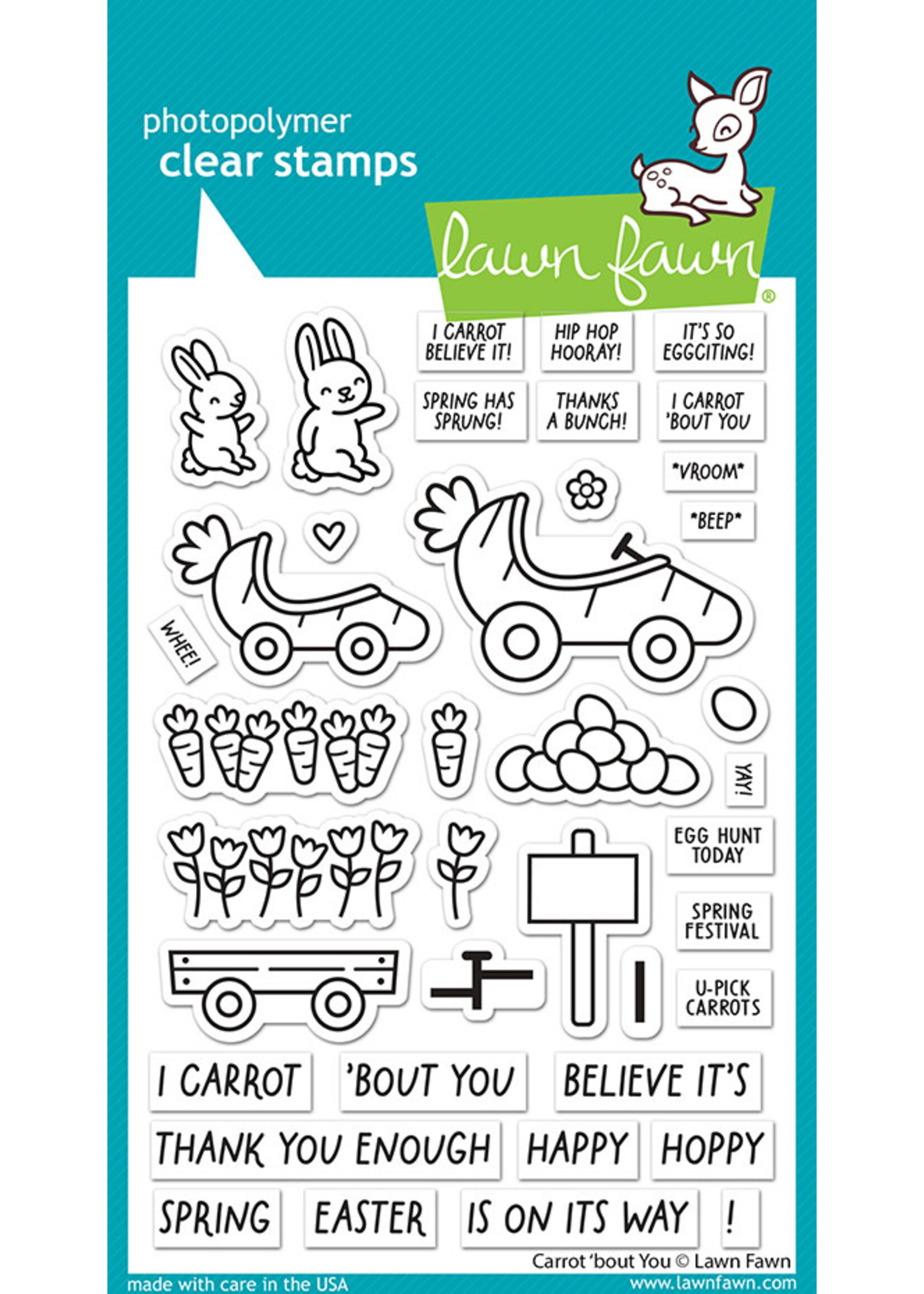Lawn Fawn carrot 'bout you stamp & die bundle