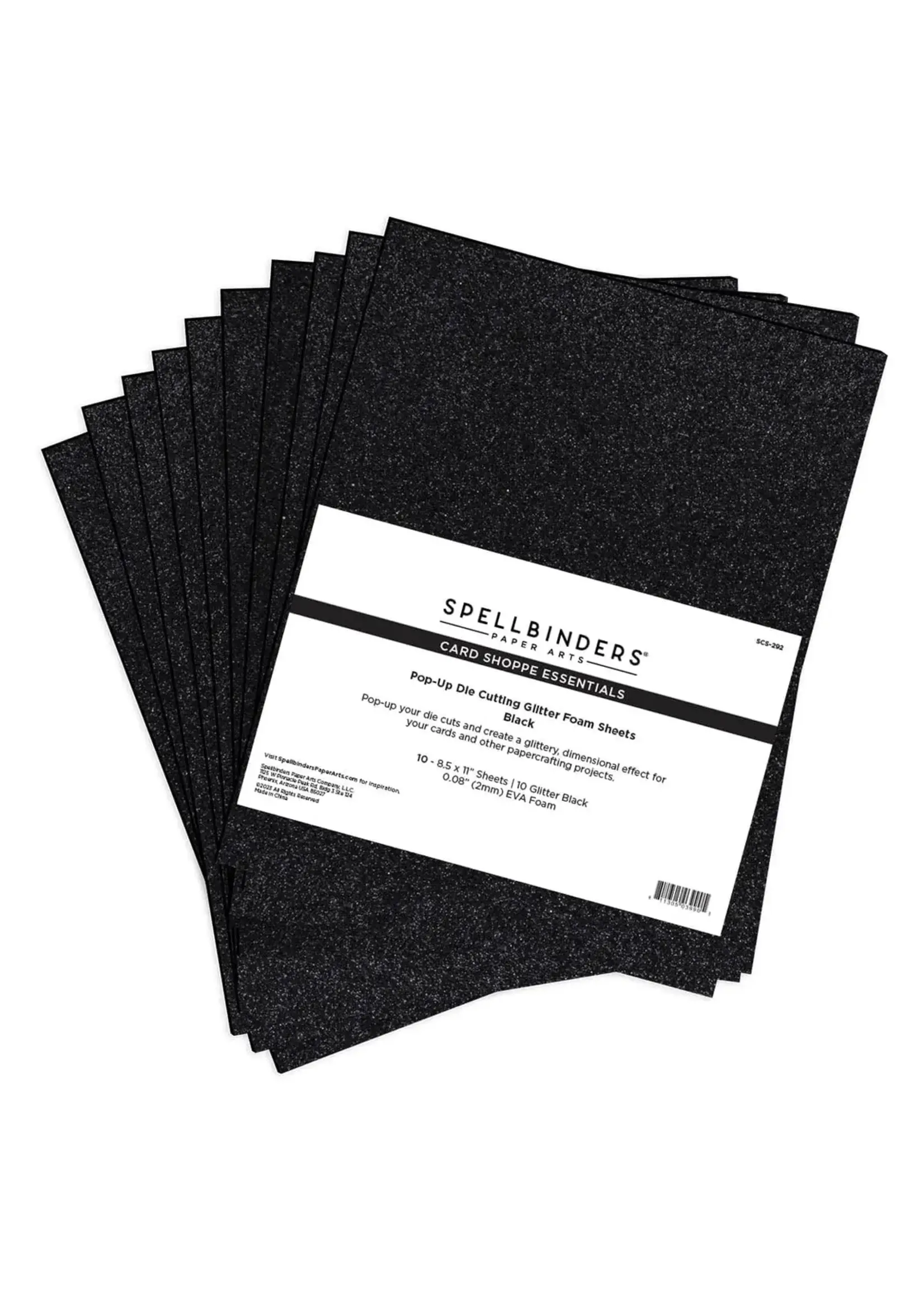 spellbinders Glitter Foam Sheets: Black 10 pack