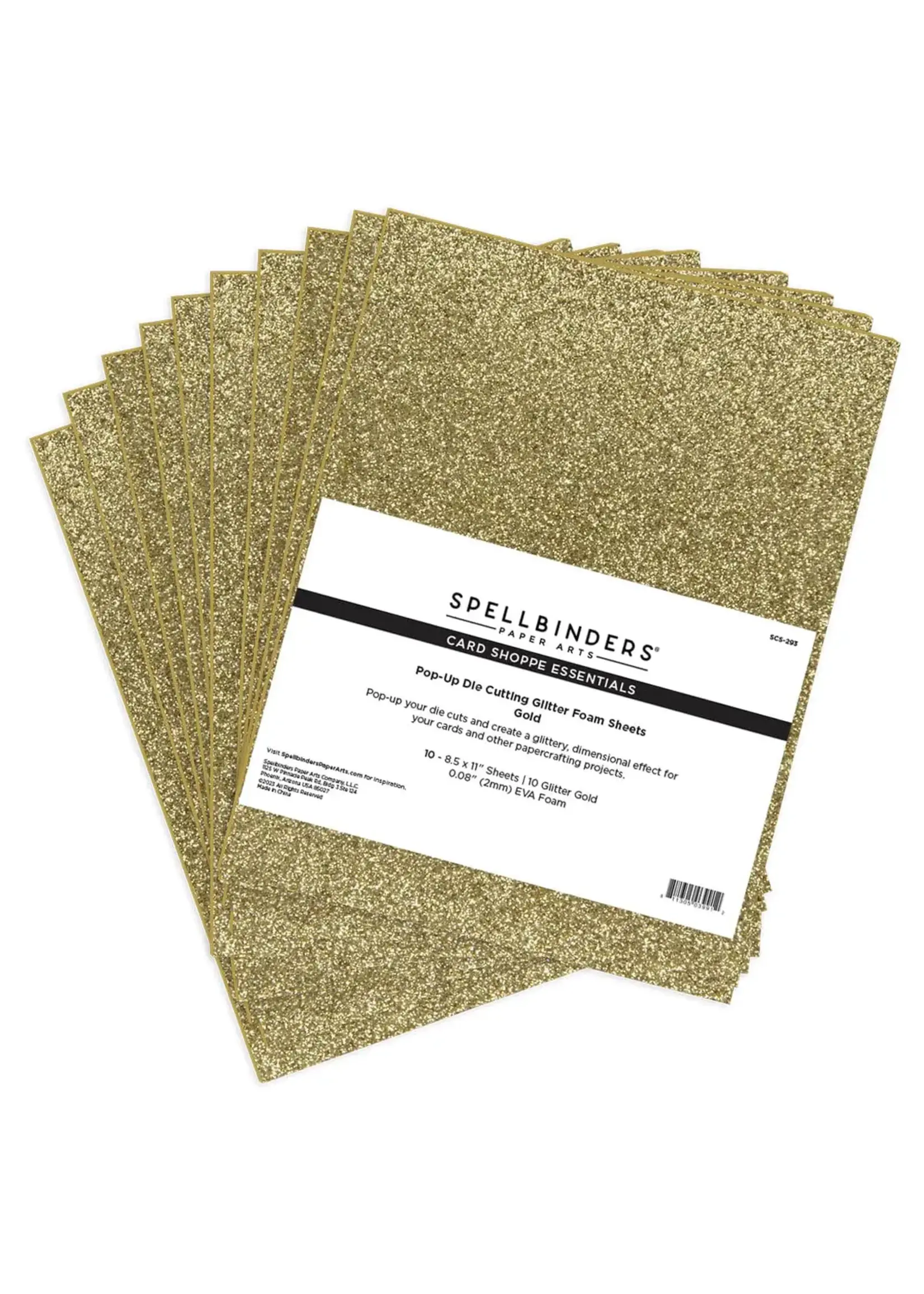 spellbinders Glitter Foam Sheets: Gold10 pack