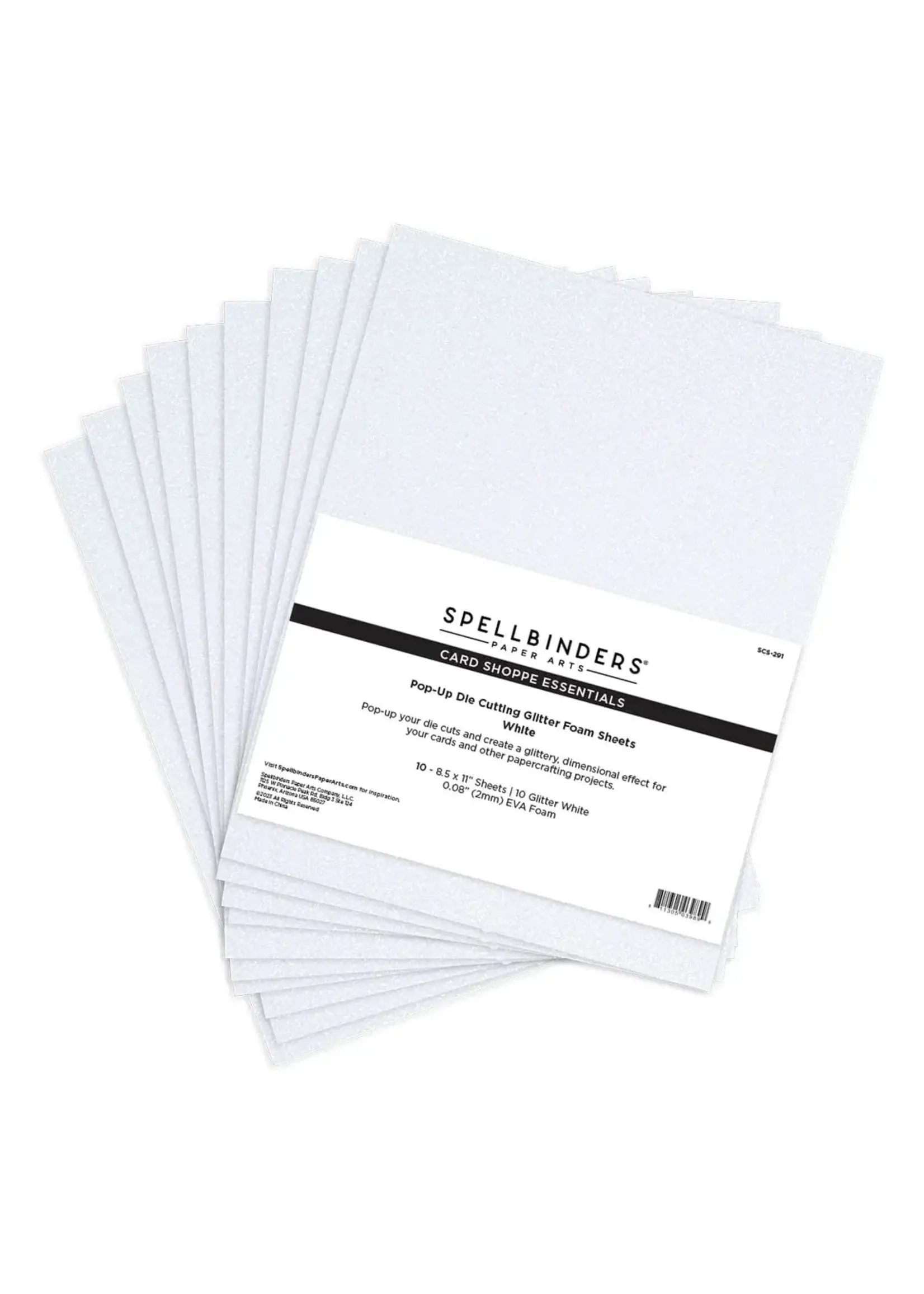 spellbinders Glitter Foam Sheets: White 10 pack