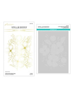 spellbinders Glimmering Buttercups Glimmer Plate and Stencil Bundle from the Glimmering Flowers Collection