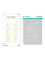spellbinders Glimmering Peonies Glimmer Plate and Stencil Bundle from the Glimmering Flowers Collection