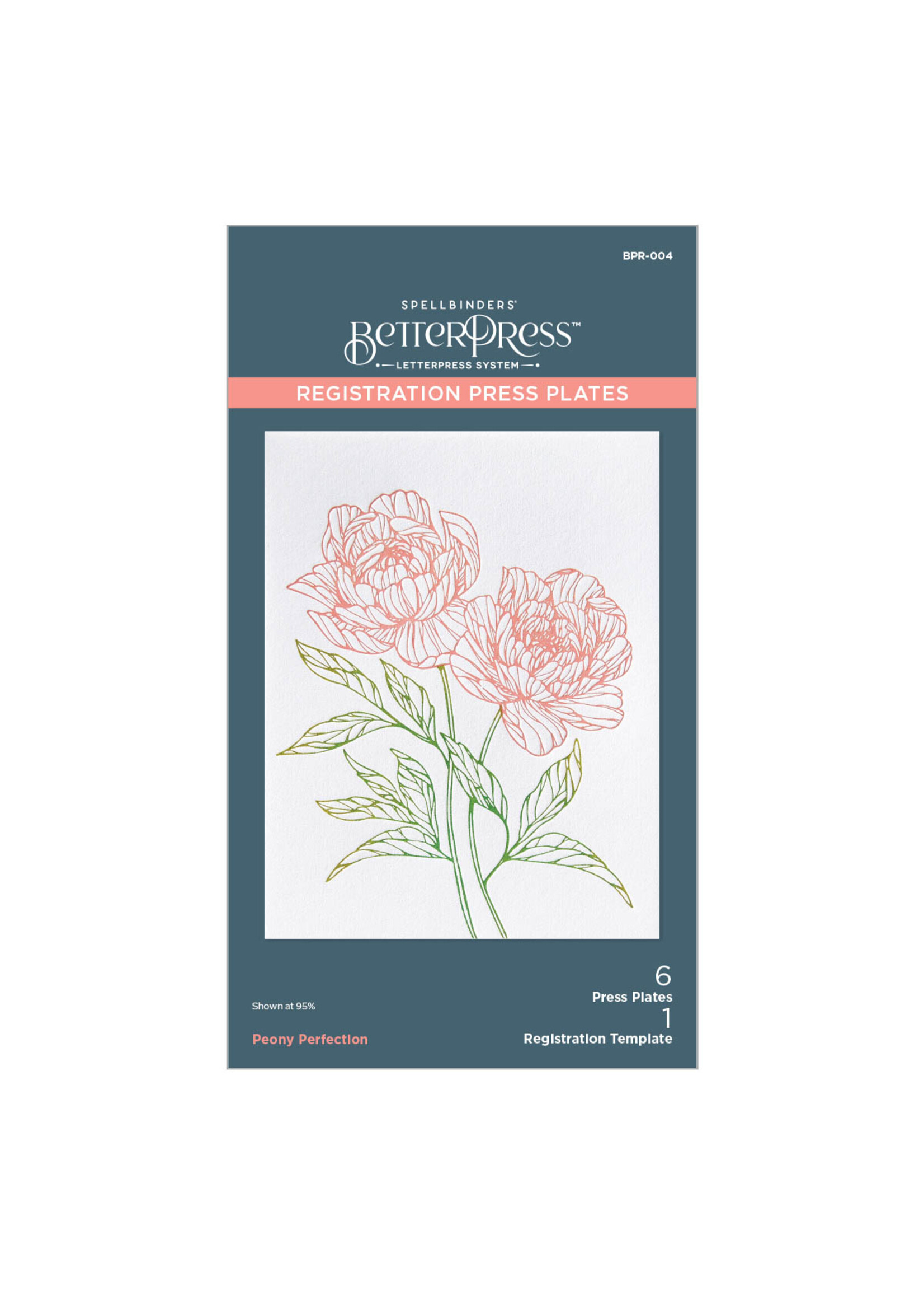 spellbinders Peony Perfection Registration Press Plates from the Cheers to You Collection