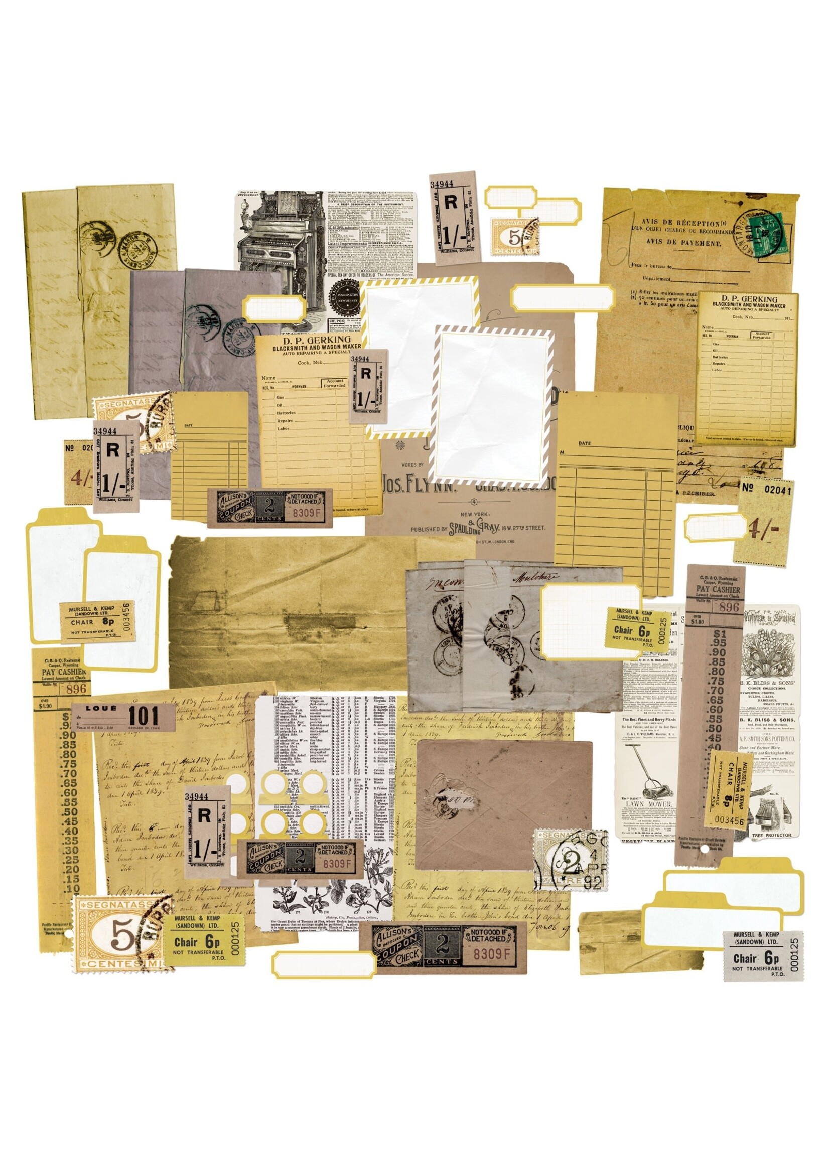 49 and Market Color Swatch: Ochre Ephemera Stackers-60/Pkg