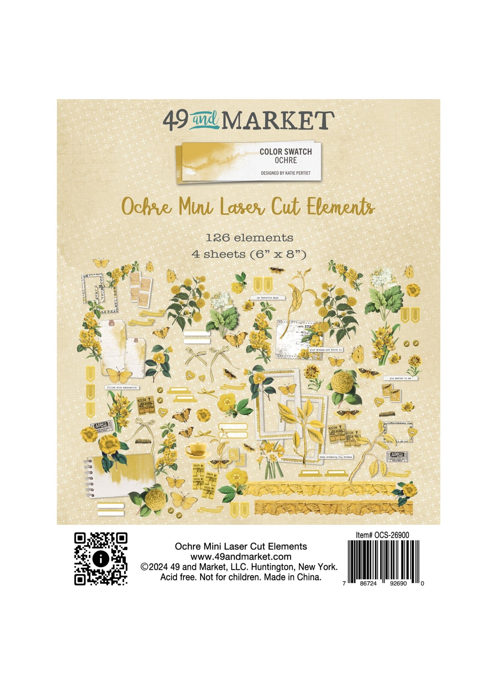 49 and Market Color Swatch: Ochre Mini Laser Cut Outs-Elements