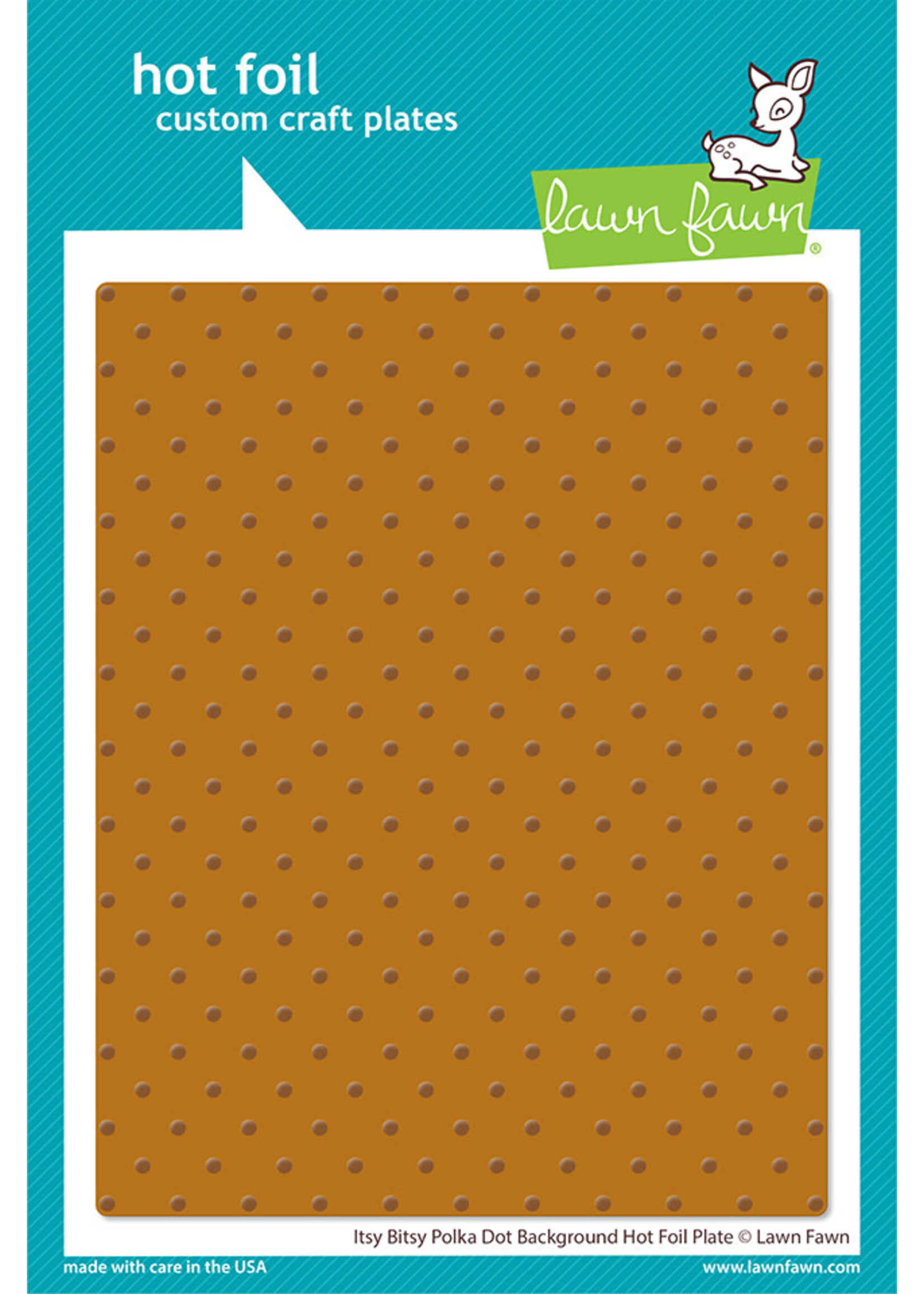Lawn Fawn itsy bitsy polka dot background hot foil plate