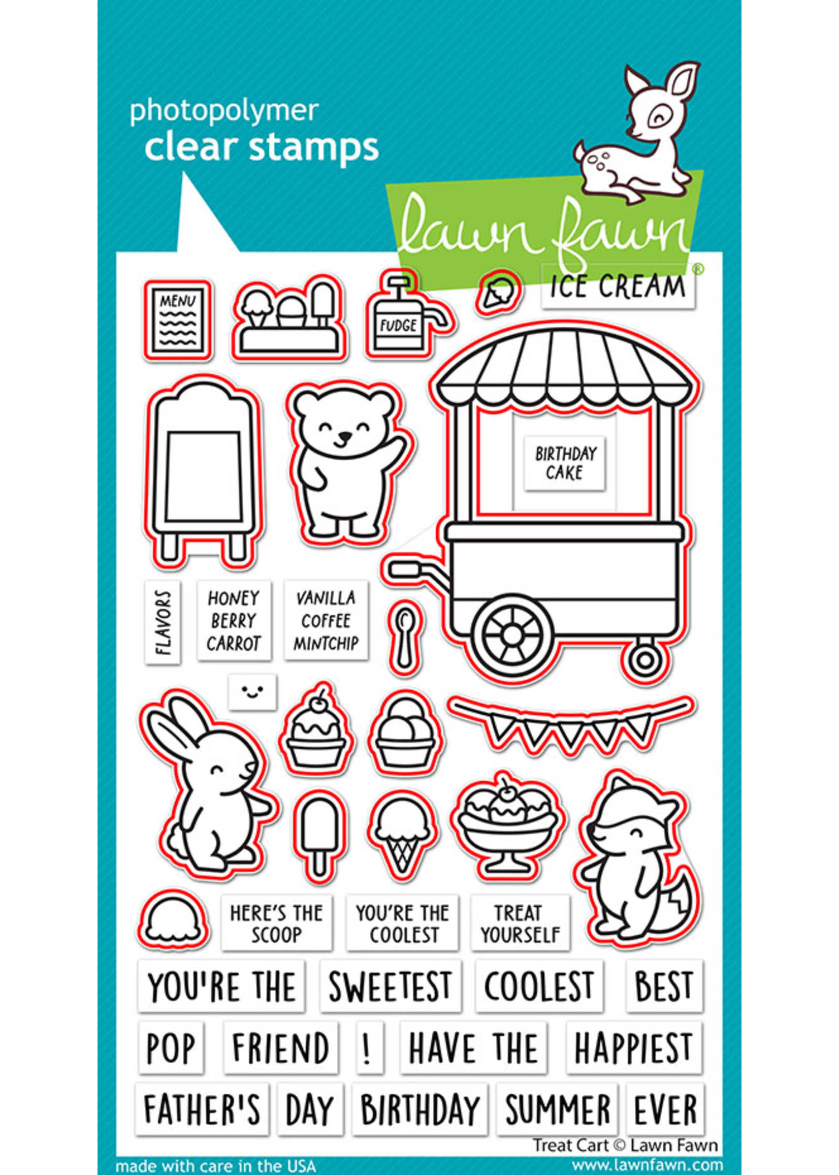 Lawn Fawn Treat cart stamp & die bundle