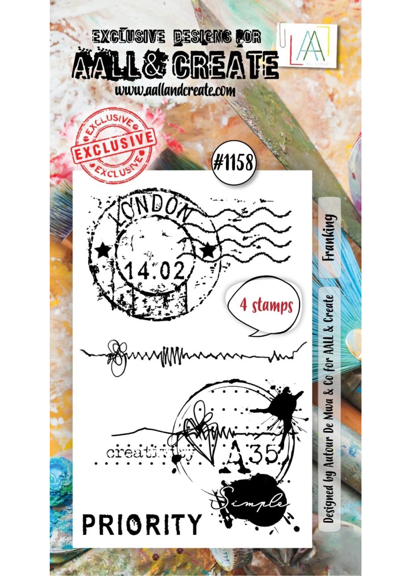 Aall and Create AALL And Create A8 Photopolymer Clear Stamp Set-Franking