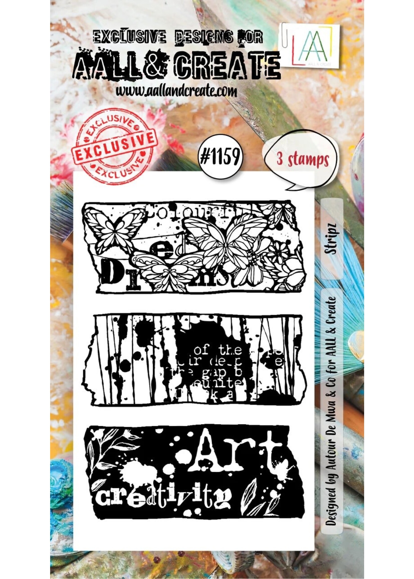 Aall and Create AALL And Create A8 Photopolymer Clear Stamp Set-Stripz